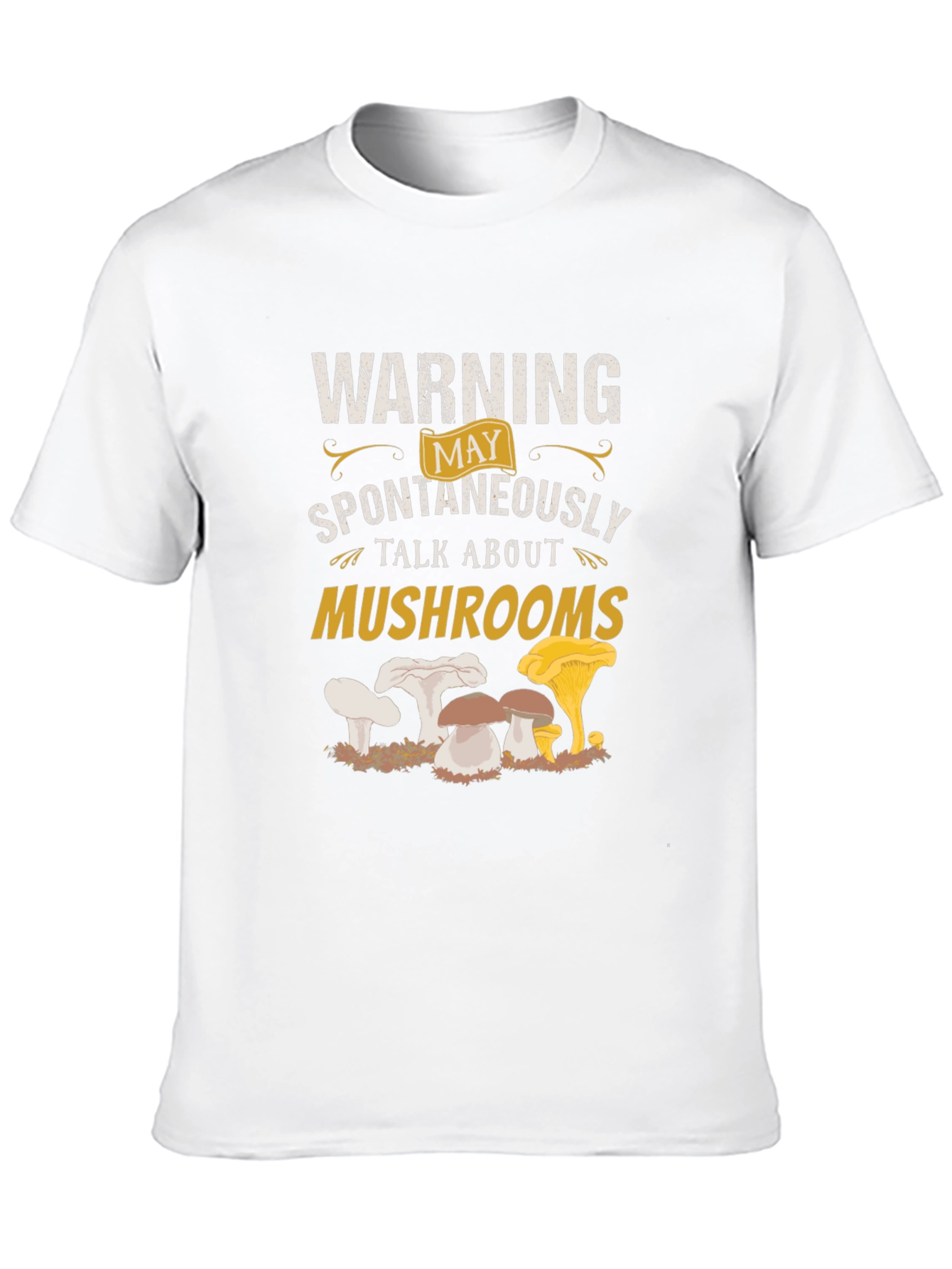 Black Warning: May Spontaneously Talk About Mushrooms T-Shirt view 10