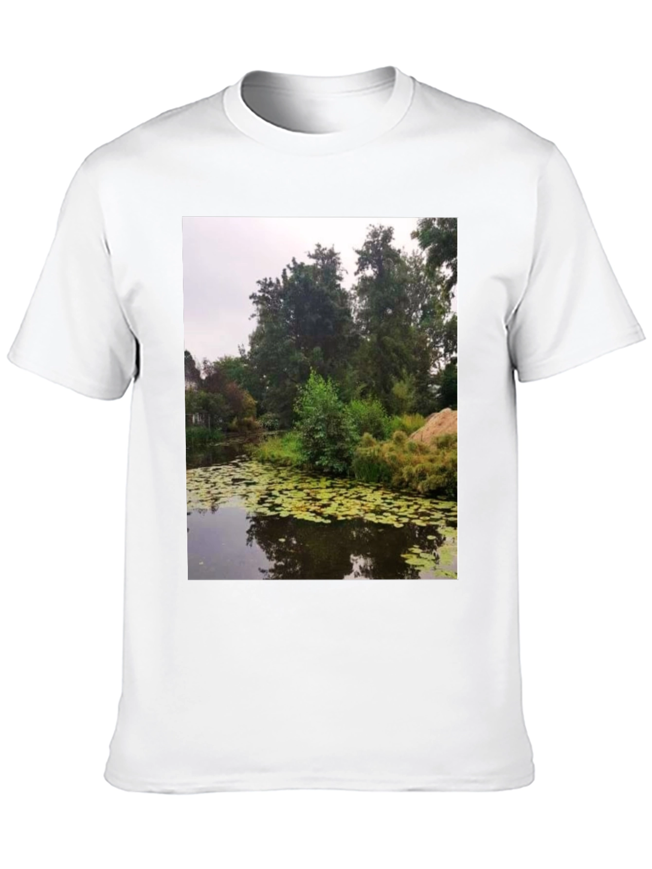 Black Nature Pond Graphic Tee - Men's Black T-Shirt view 10