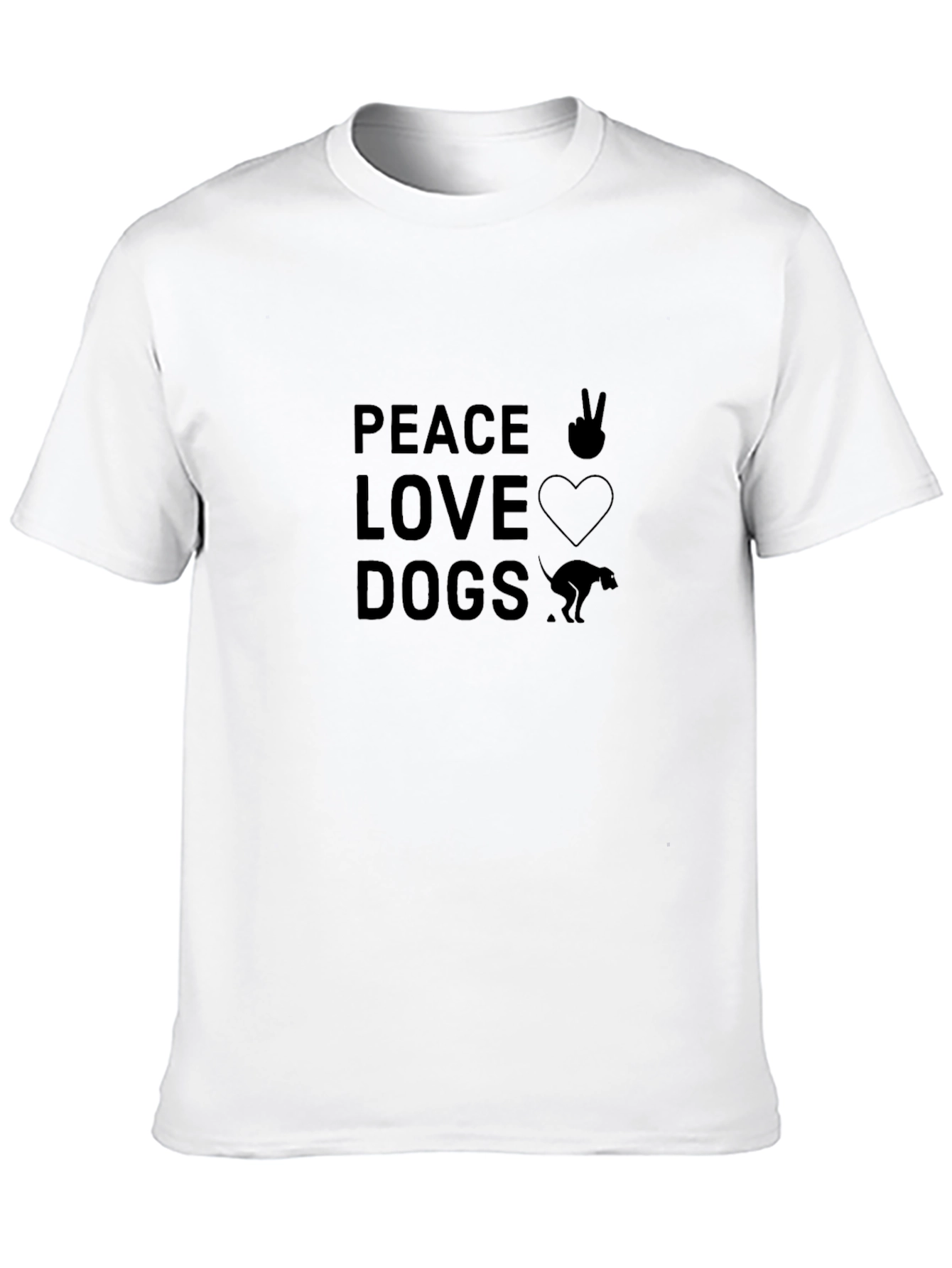 Black Peace Love Dogs Graphic Tee - Black Casual T-Shirt view 10
