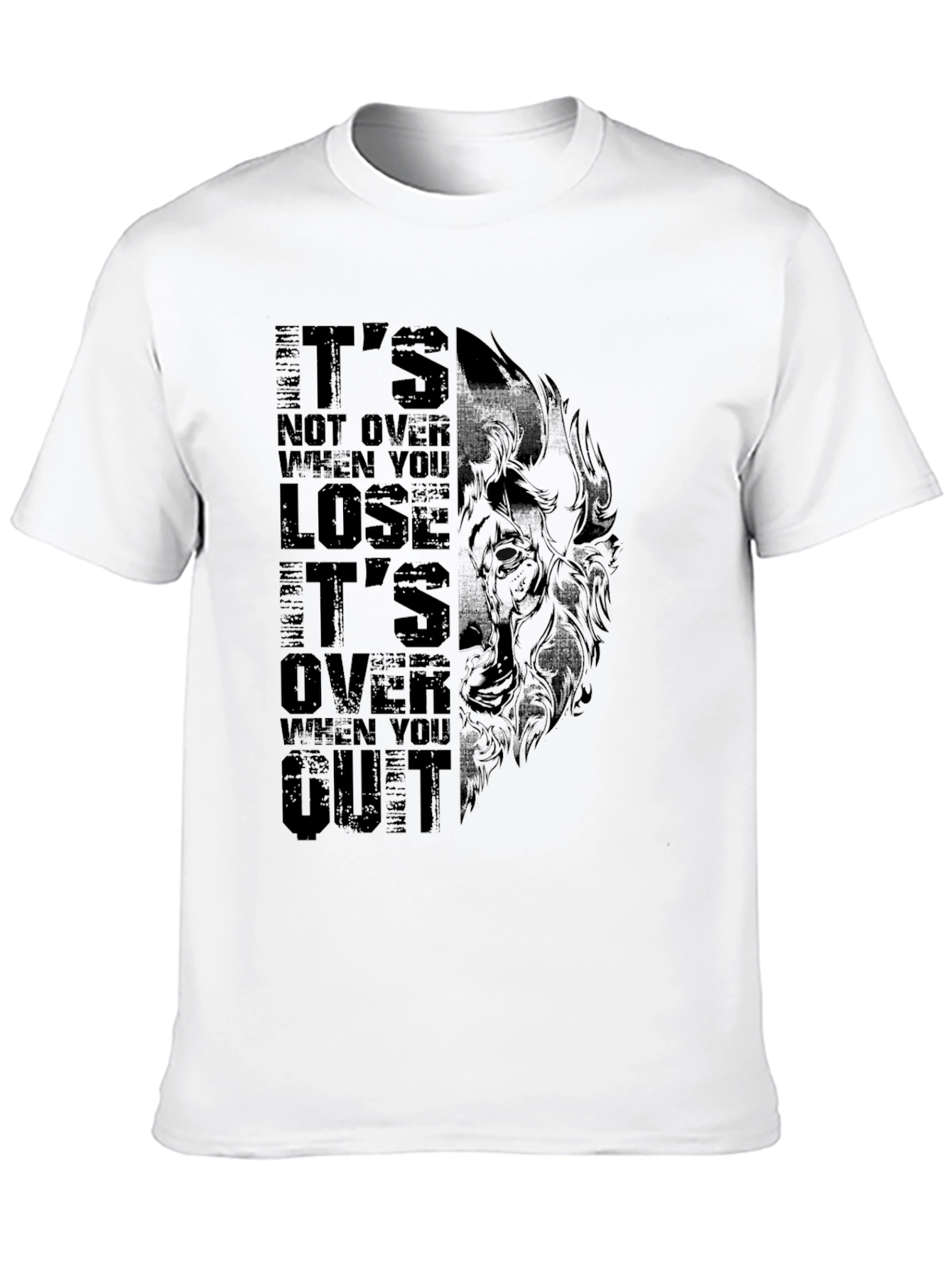 Black Motivational Wolf Graphic Black T-Shirt view 10