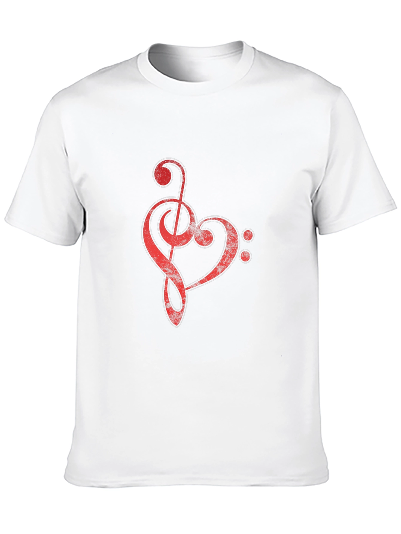 Black Red Music Heart Graphic Black T-Shirt view 10