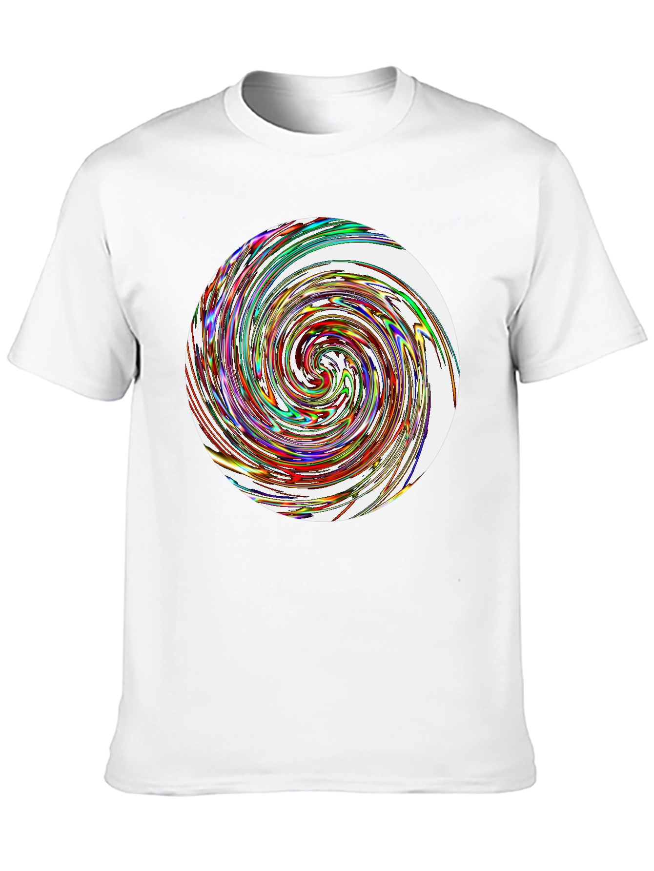 Black Abstract Swirl Graphic Tee - Black Cotton Blend T-Shirt view 10