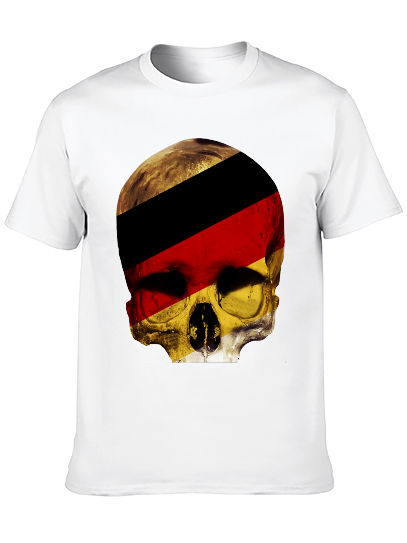 Black German Flag Skull Graphic T-Shirt - Black view 10