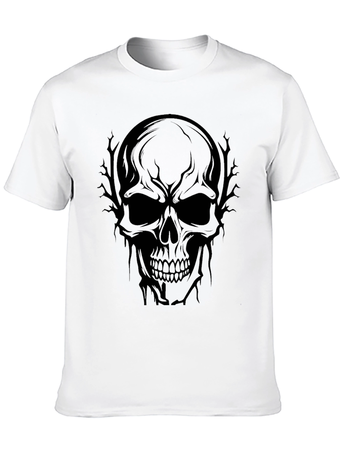 Black Skull Graphic Tee - Men's Black T-Shirt view 10
