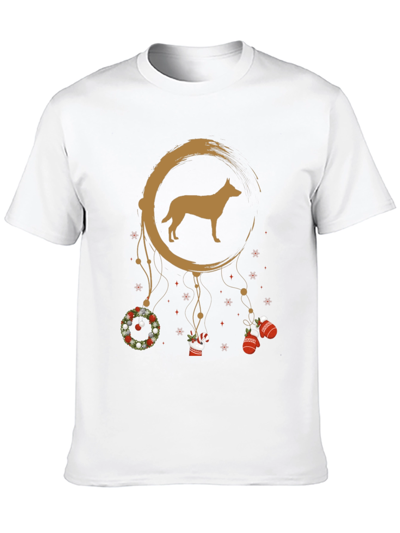 Black Festive Dog Dreamcatcher Graphic Tee view 10