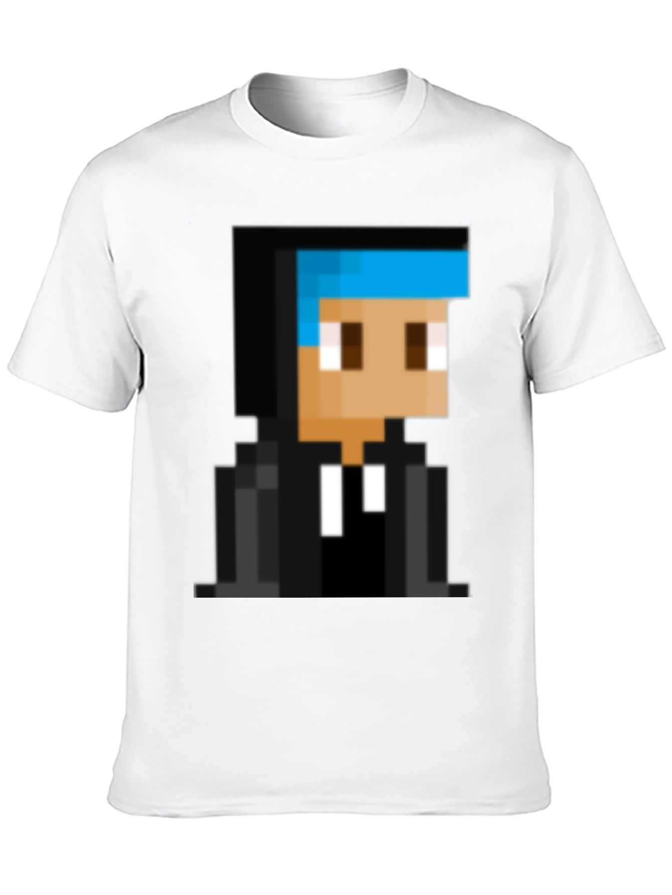 Black Pixelated Gamer T-Shirt - Black Cotton Tee view 10