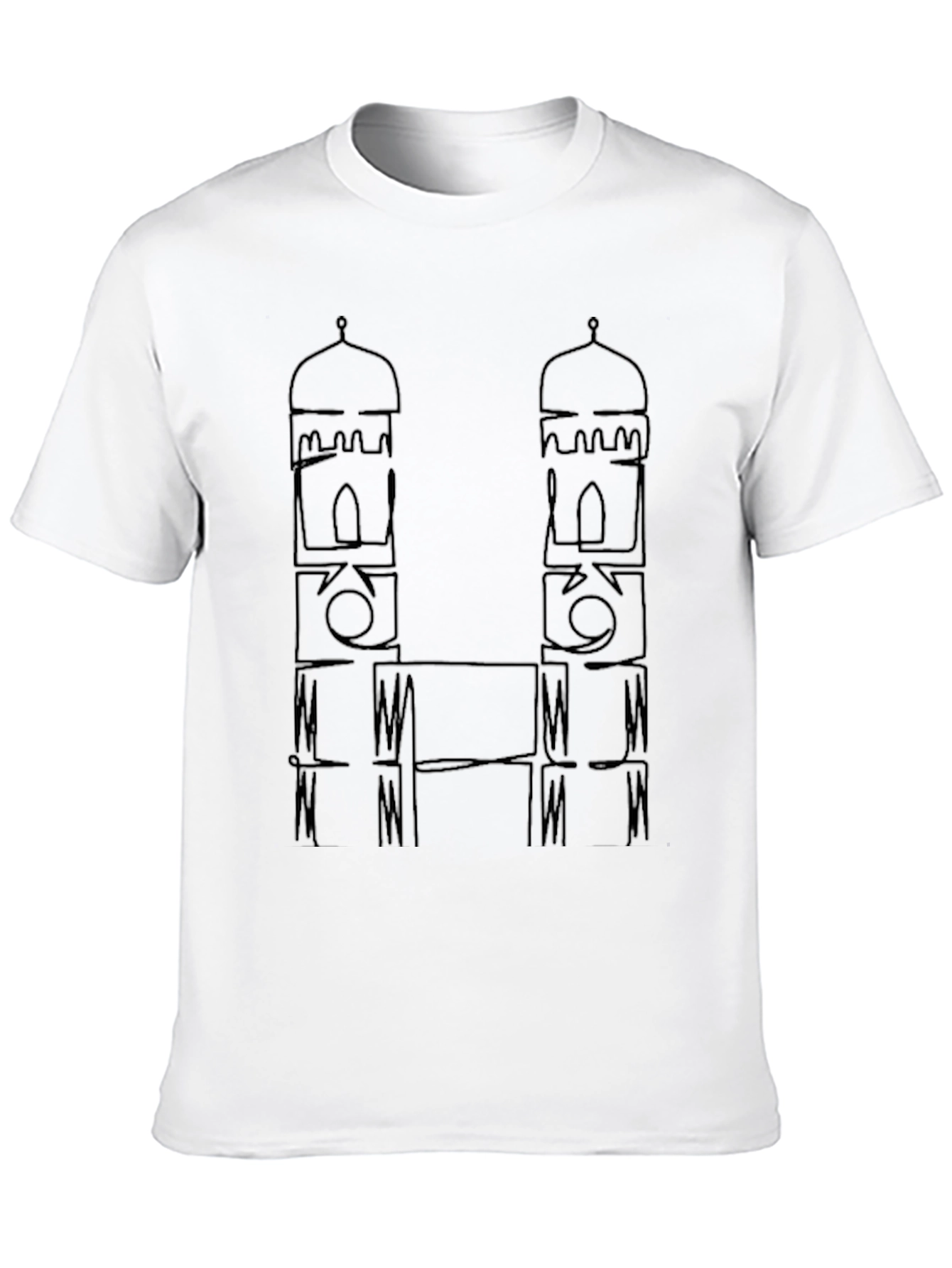 Black Minimalist Mosque Graphic Tee - Black view 10