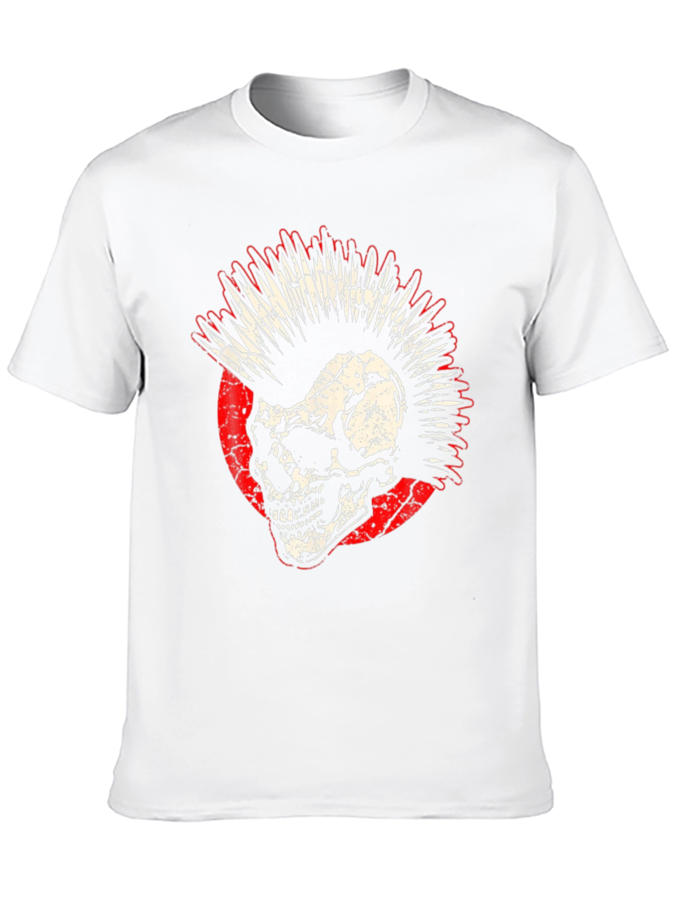 Black Punk Skull Graphic Tee - Rocker Style Shirt view 10