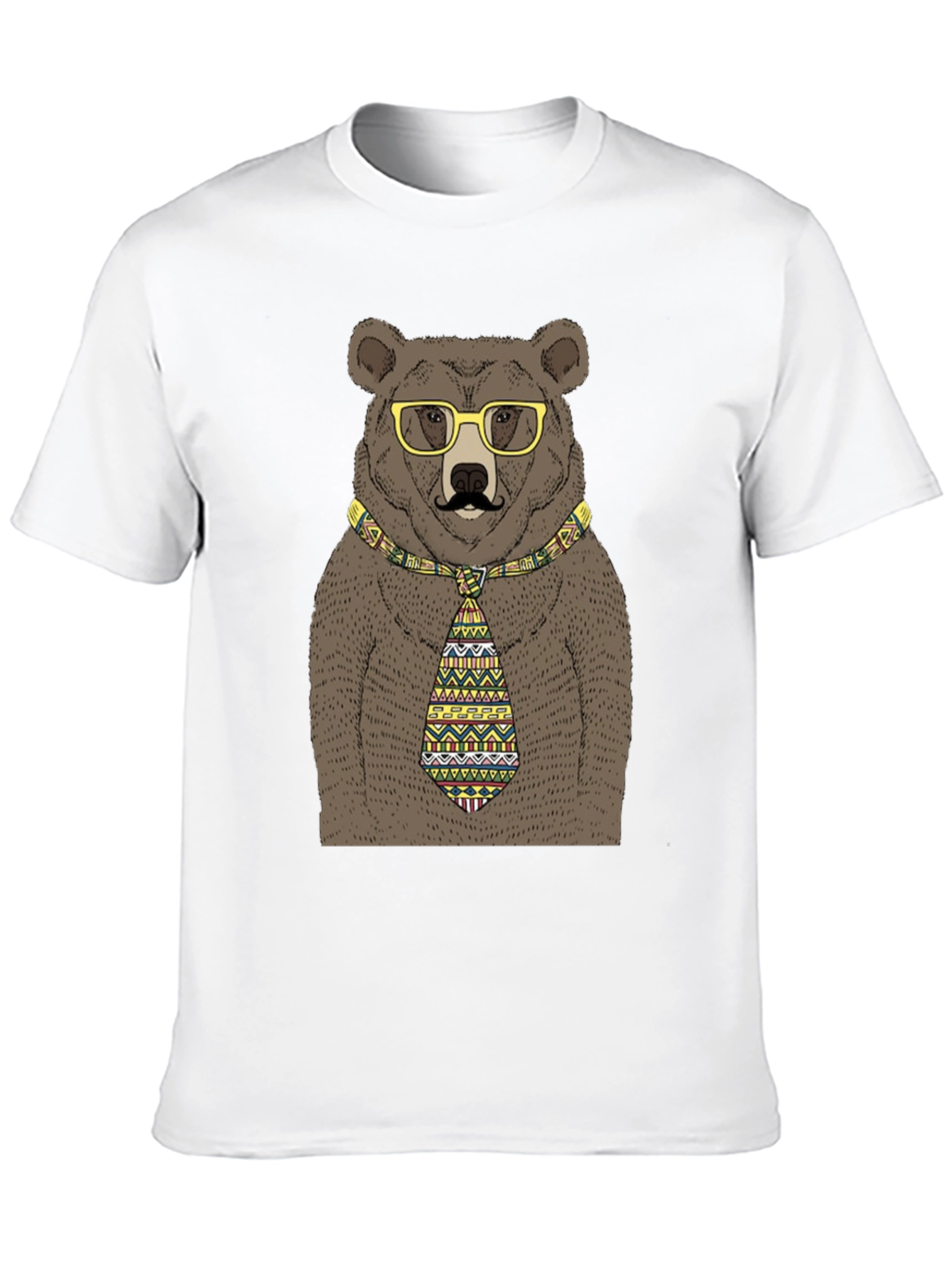 Black Bear with Glasses and Tie T-Shirt view 10