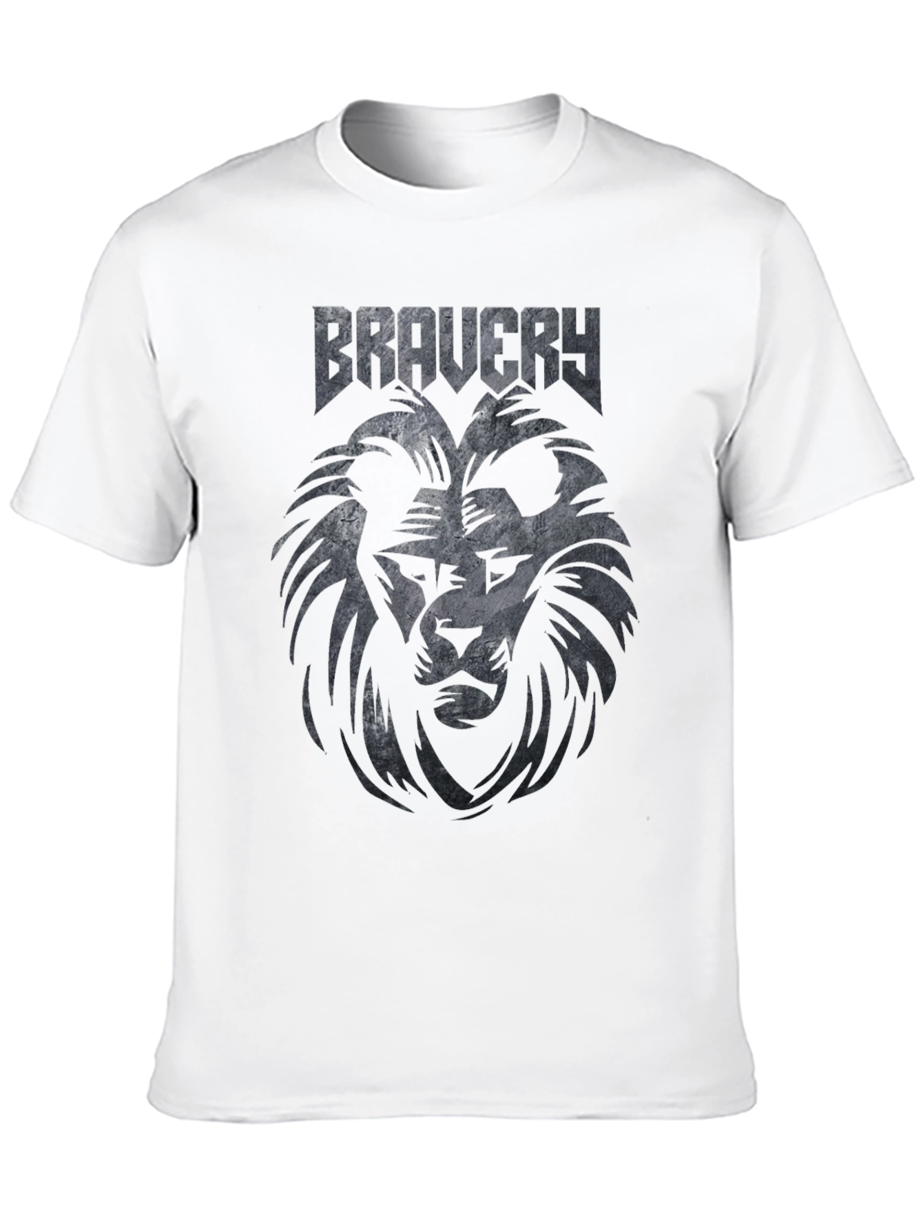 Black Bravery Lion Graphic T-Shirt - Black Cotton Tee view 10