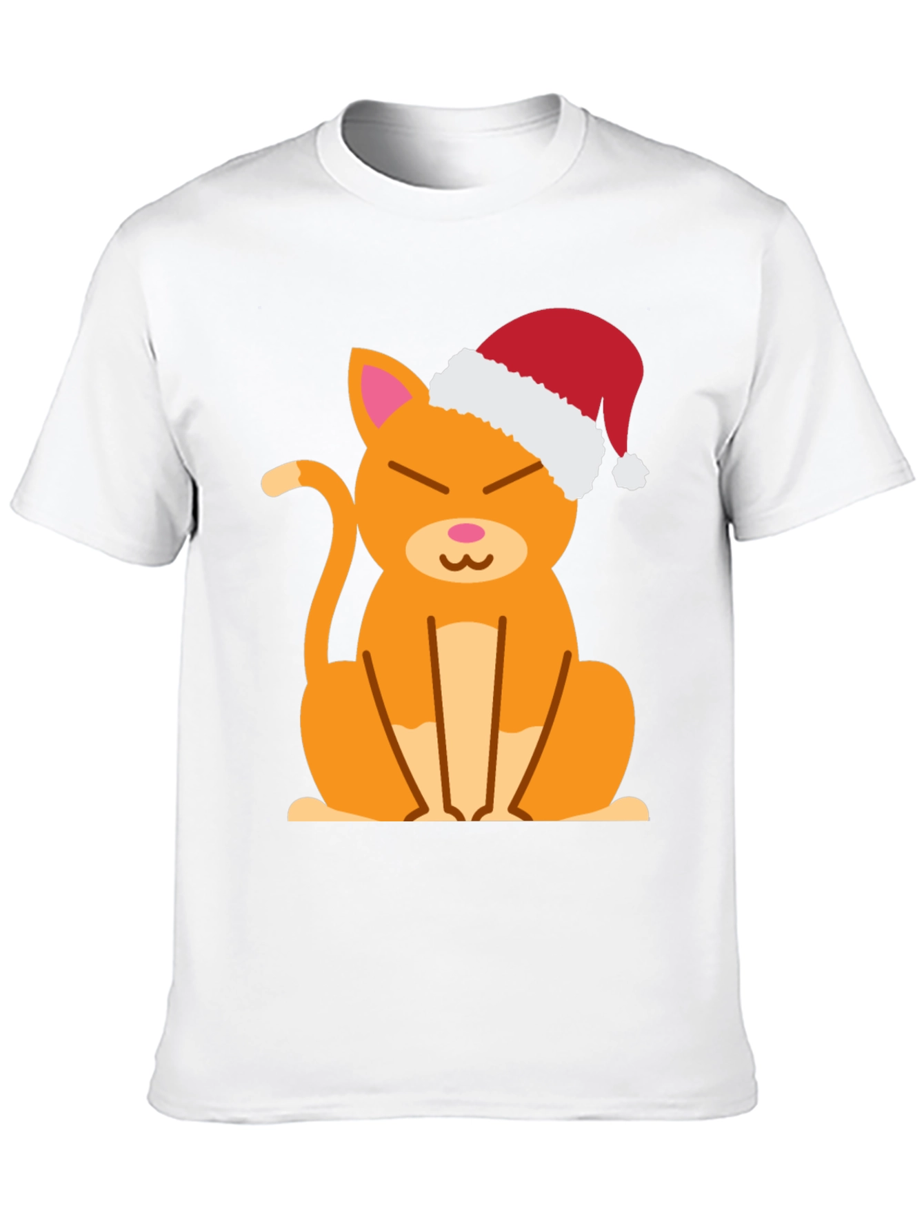 Black Festive Cat Tee - Santa Hat Cute Kitten Shirt view 10