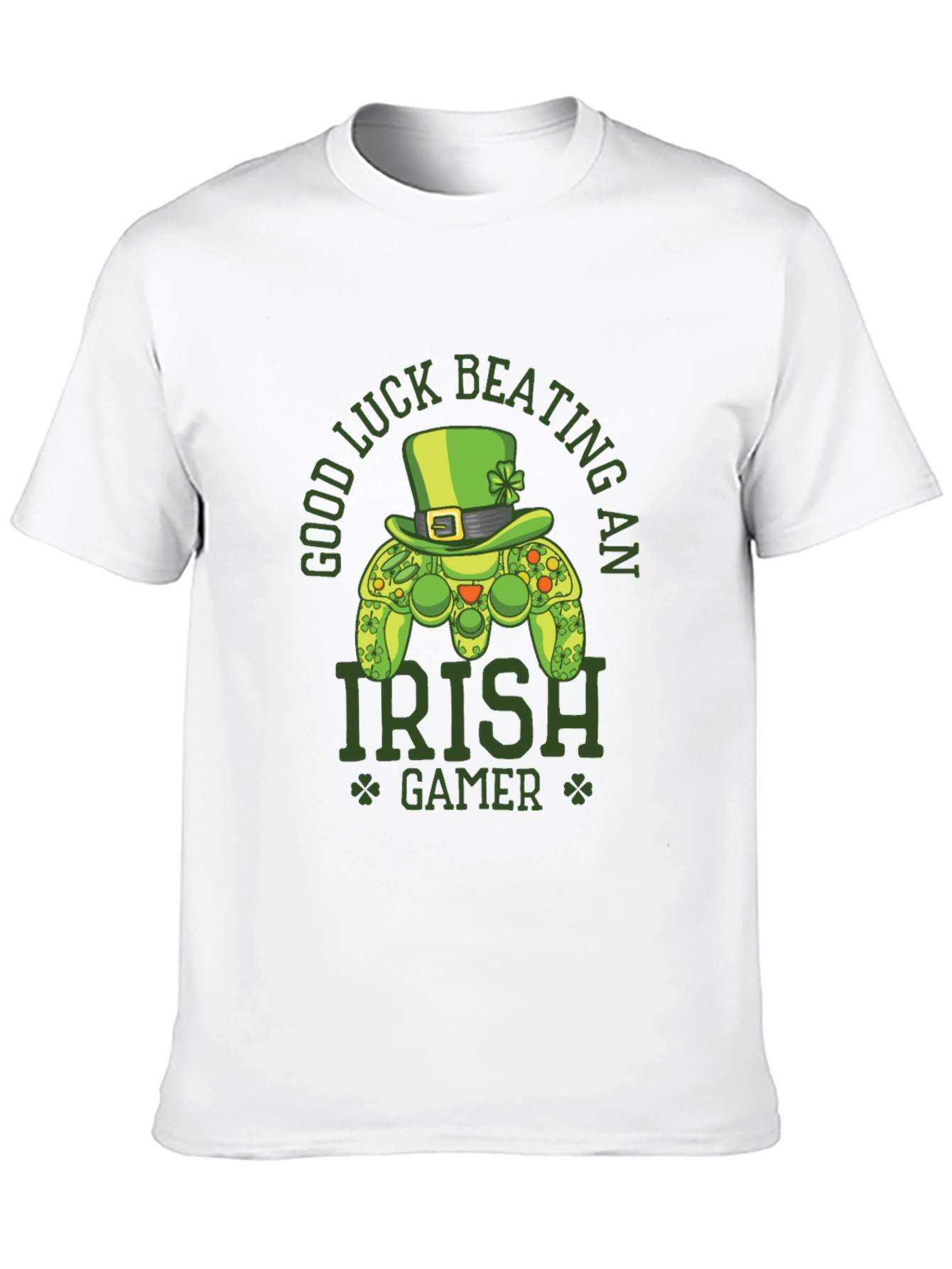 Black Irish Gamer T-Shirt - Good Luck Beating An Irish Gamer view 10