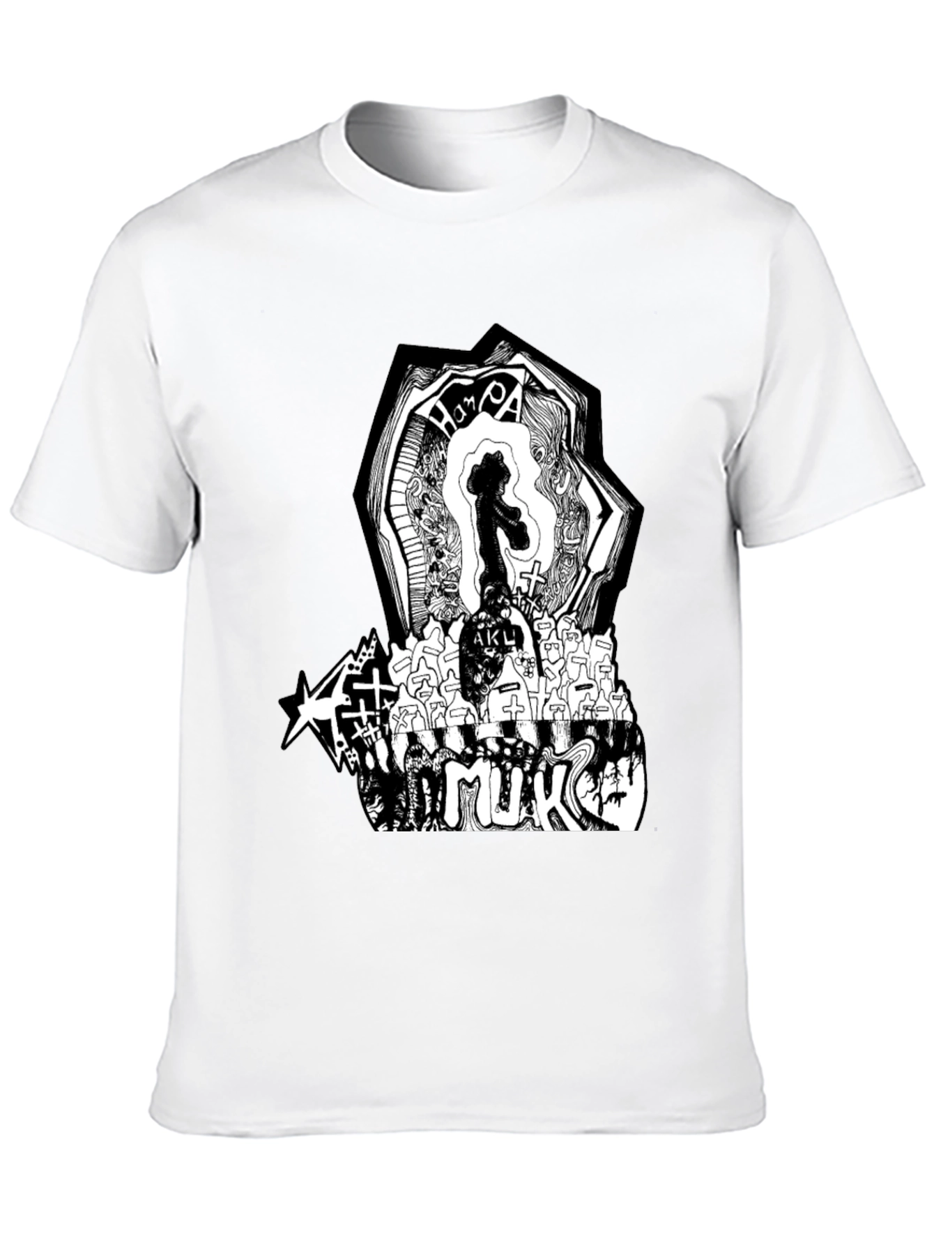 Black Graphic Print Black T-Shirt view 10