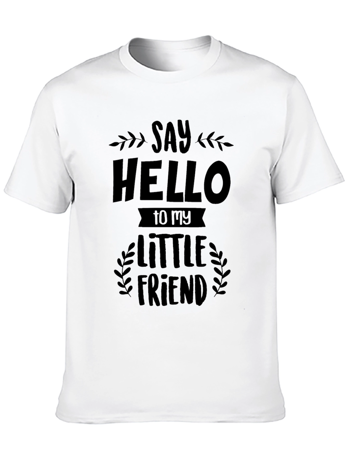 Black Say Hello T-Shirt: Little Friend Graphic Tee view 10