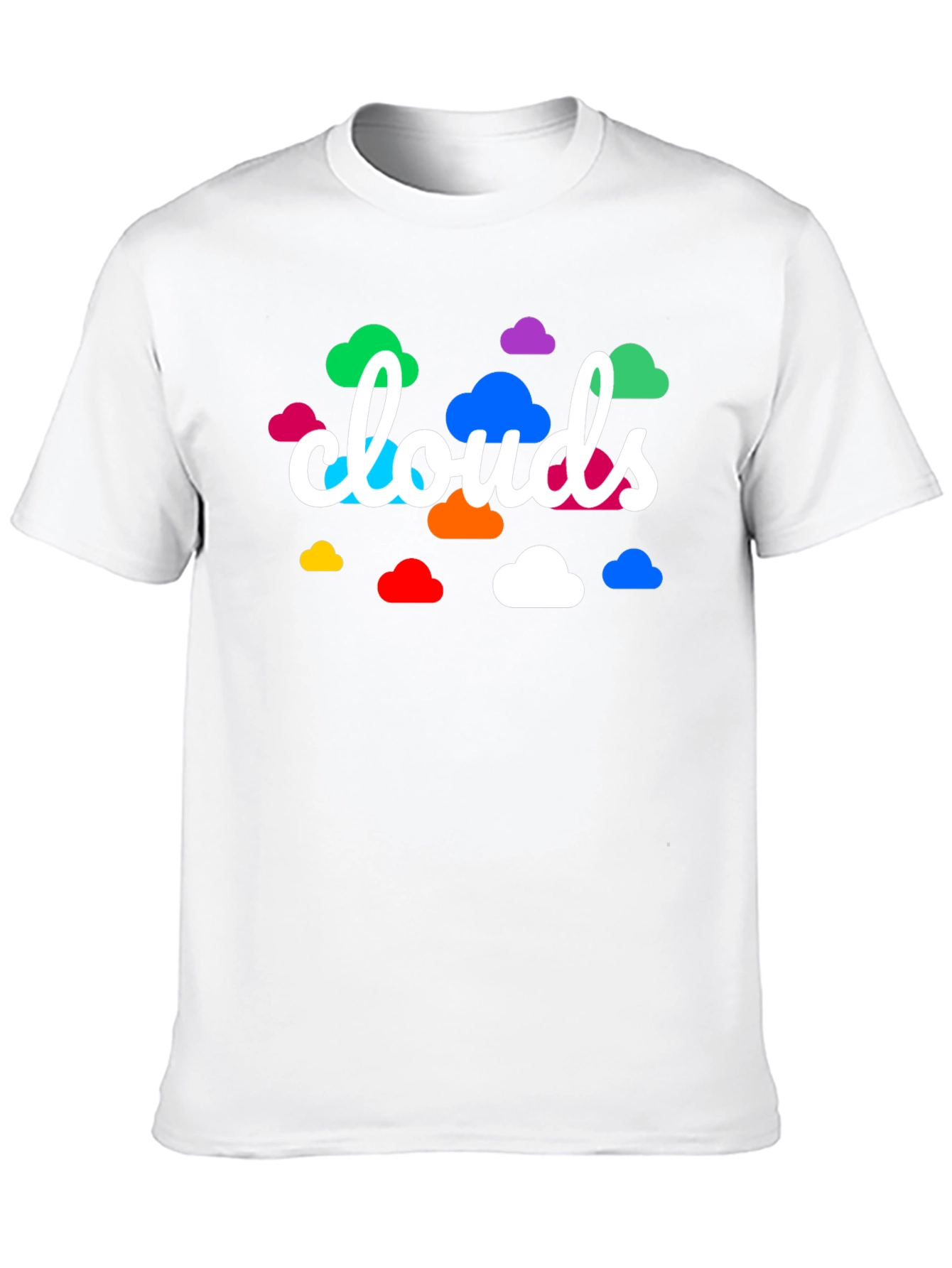 Black Colorful Clouds Graphic Print Black T-Shirt view 10