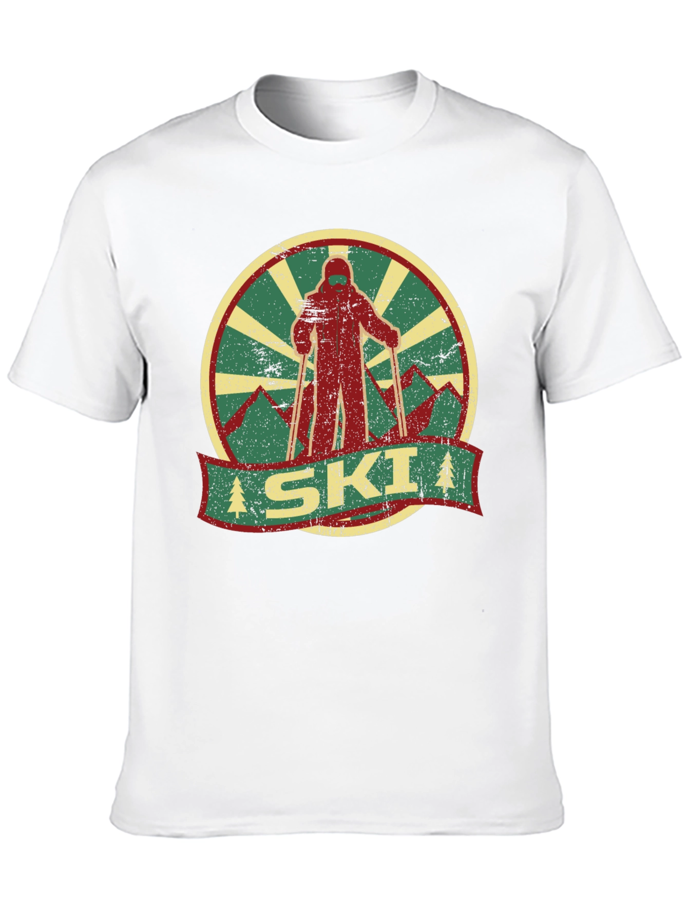 Black Vintage Ski Graphic Tee - Retro Winter Sports T-Shirt view 10