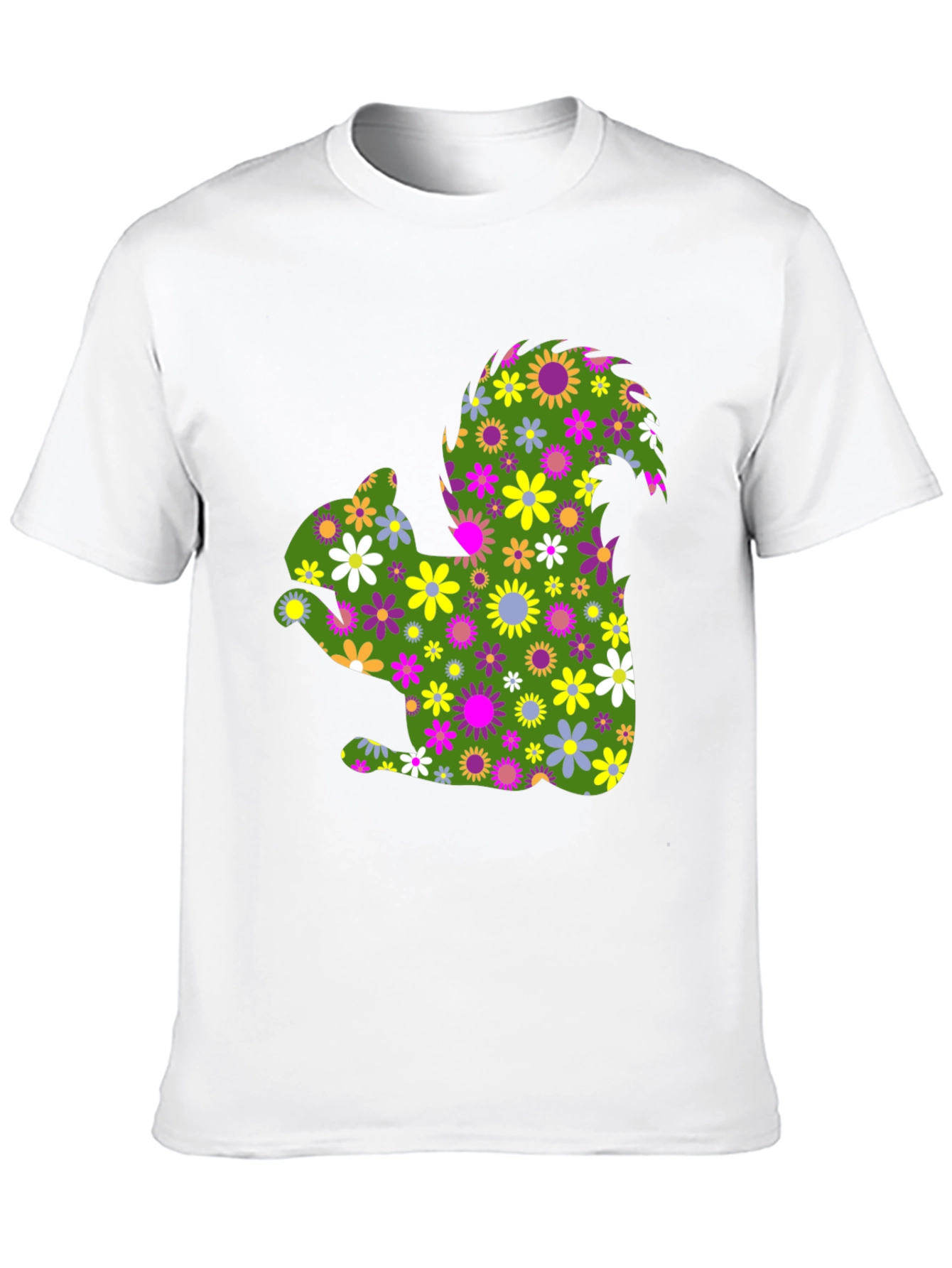 Black Floral Squirrel Graphic Tee - Unique Nature Shirt view 10