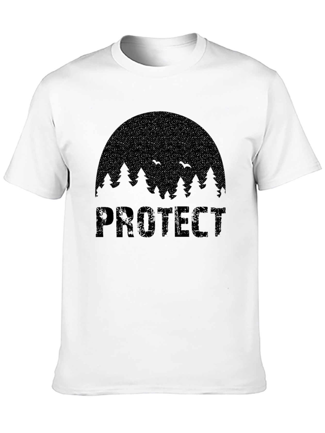 Black Protect Nature Black Graphic T-Shirt view 10