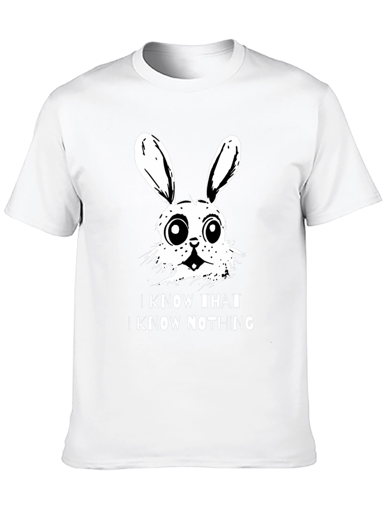 Black I Know That I Know Nothing Bunny T-Shirt view 10