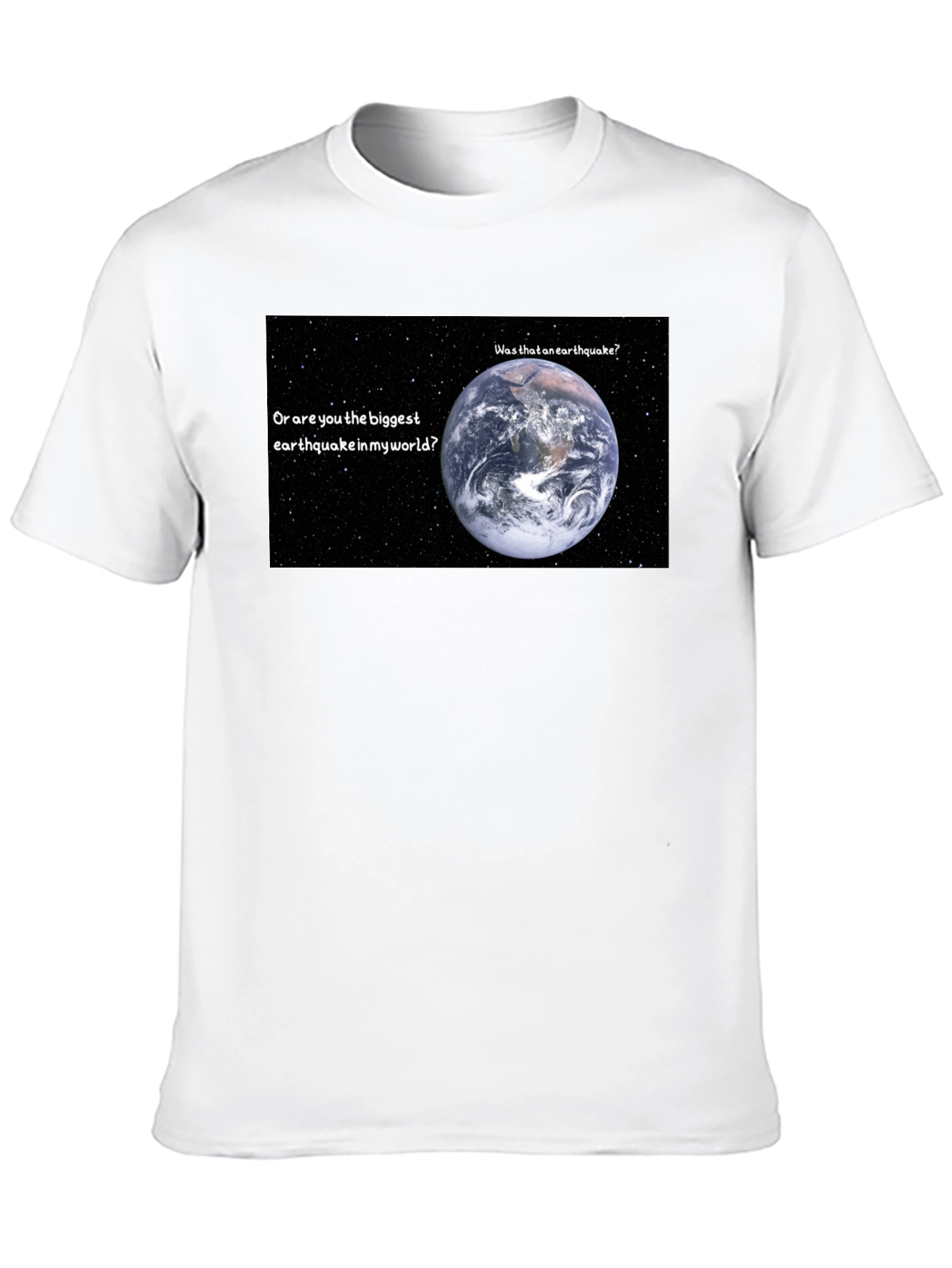 Black Earthquake T-Shirt: Biggest Earthquake in My World view 10