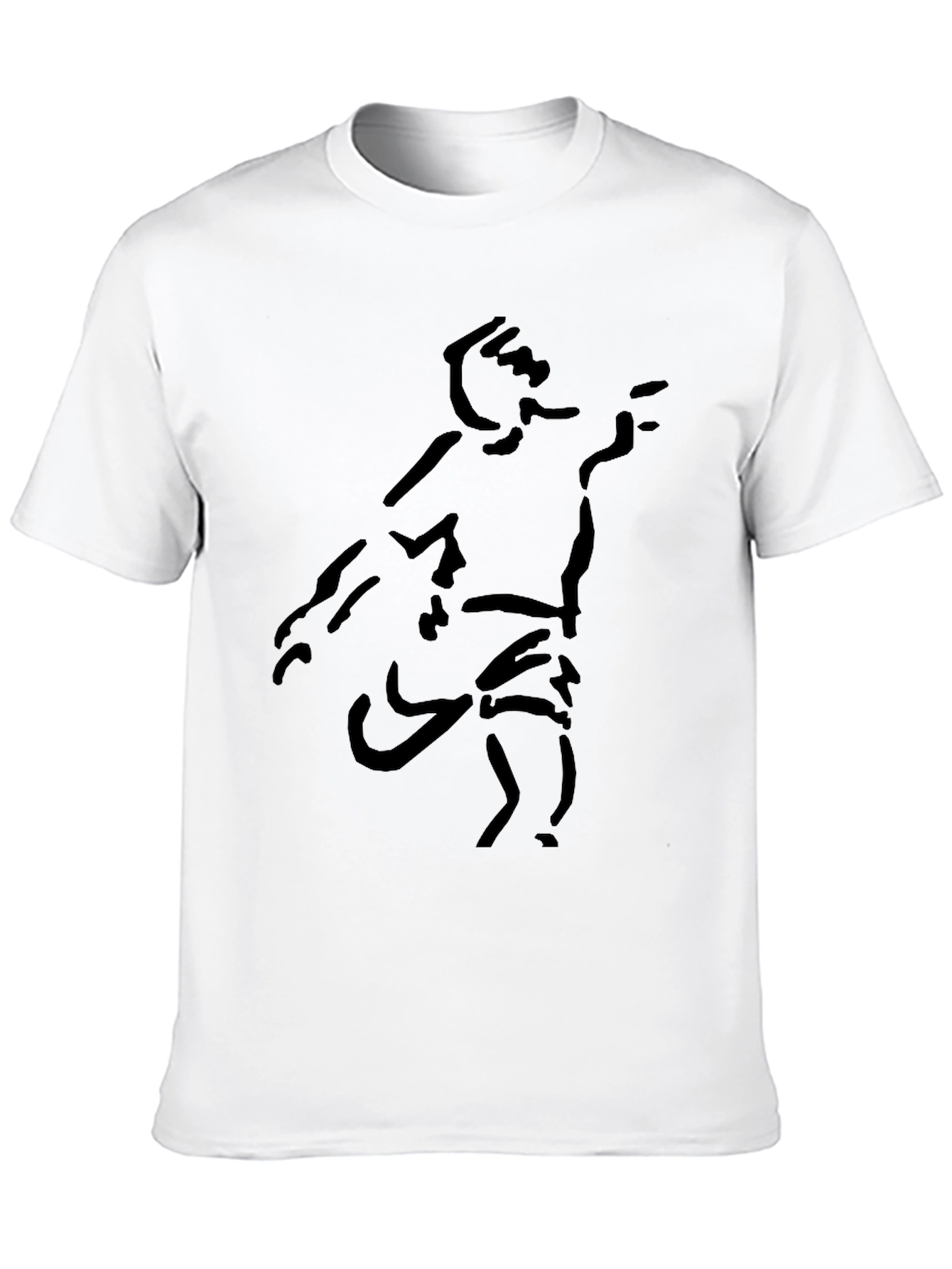 Black Abstract Figure Black Tee view 10