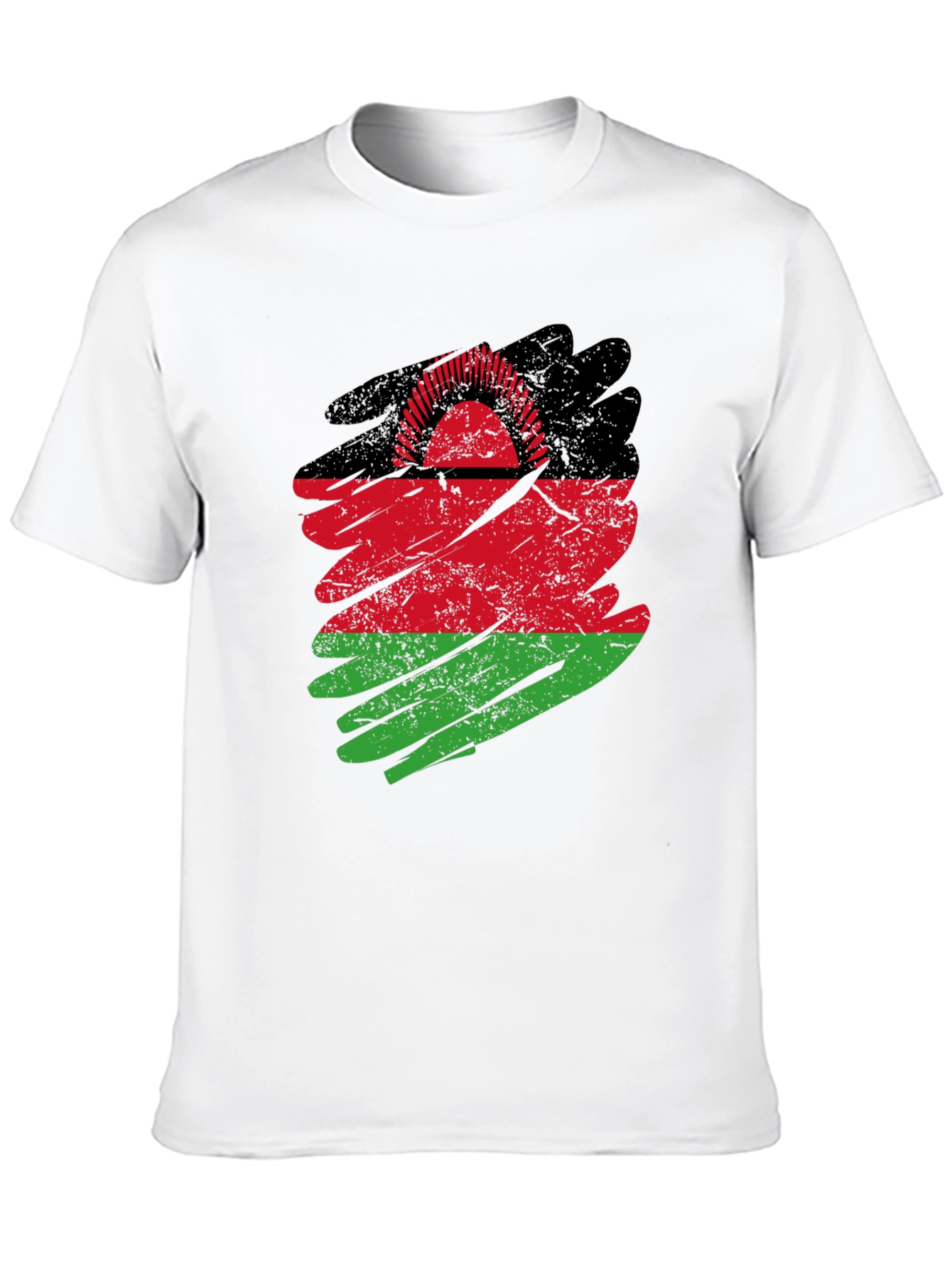 Black Malawi Flag T-Shirt: Distressed Graphic Tee view 10
