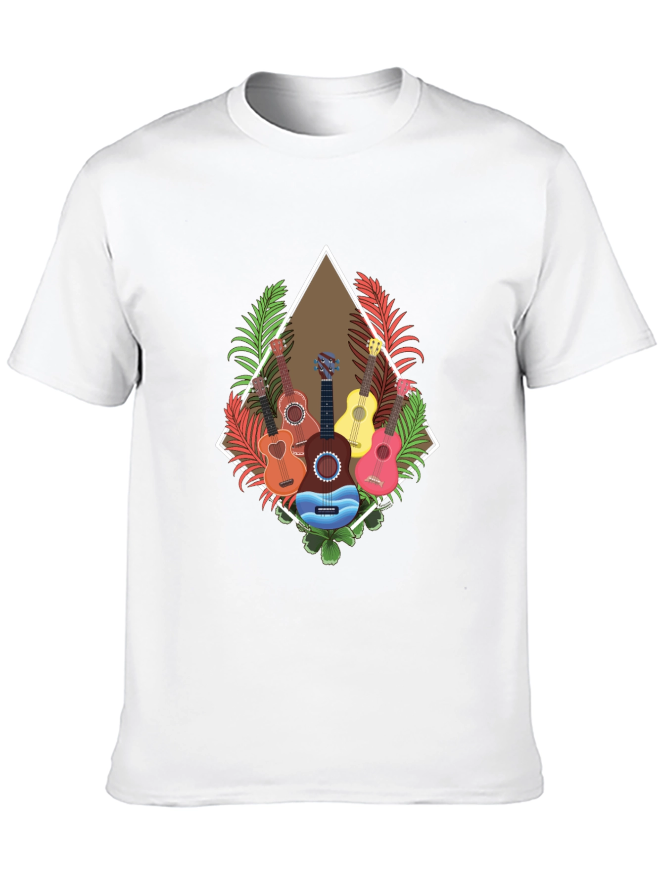 Black Tropical Guitar T-Shirt: Island Style view 10