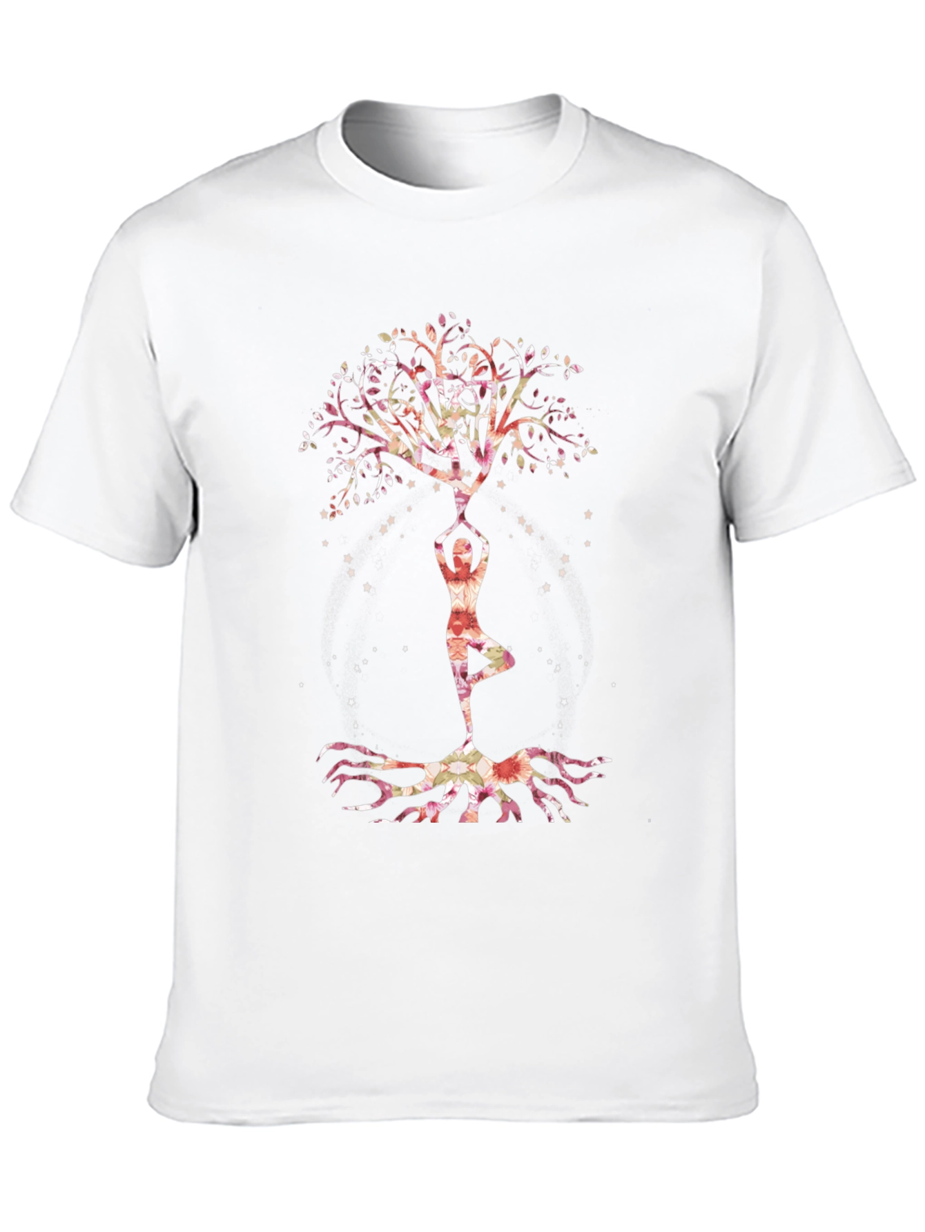 Black Yoga Tree of Life Graphic Tee - Black Cotton Blend view 10