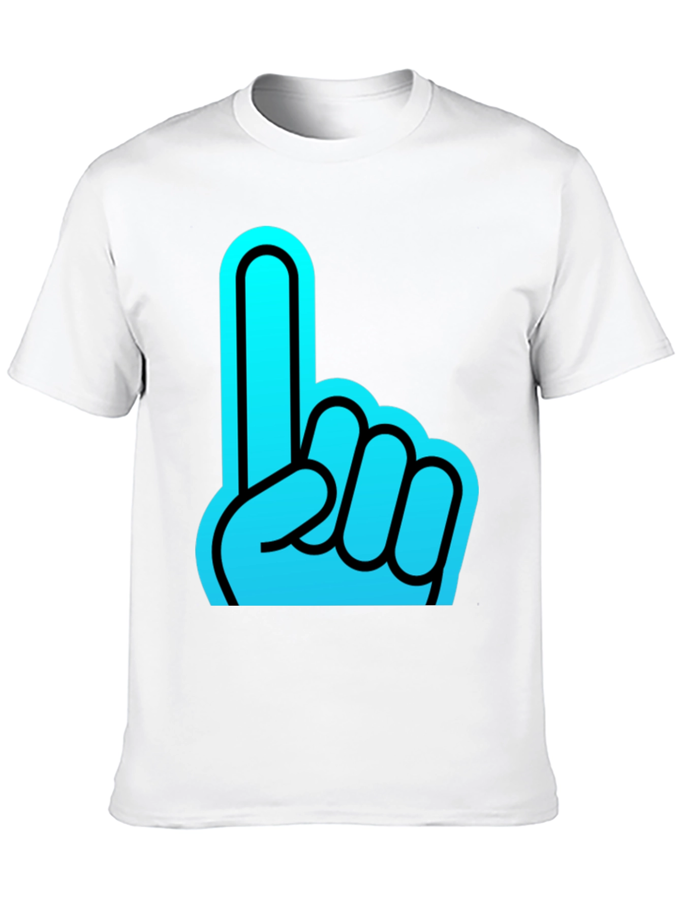 Black Foam Finger Graphic Black T-Shirt view 10