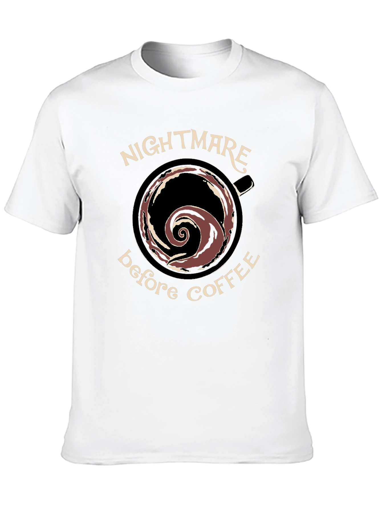 Black Nightmare Before Coffee Black Graphic T-Shirt view 10