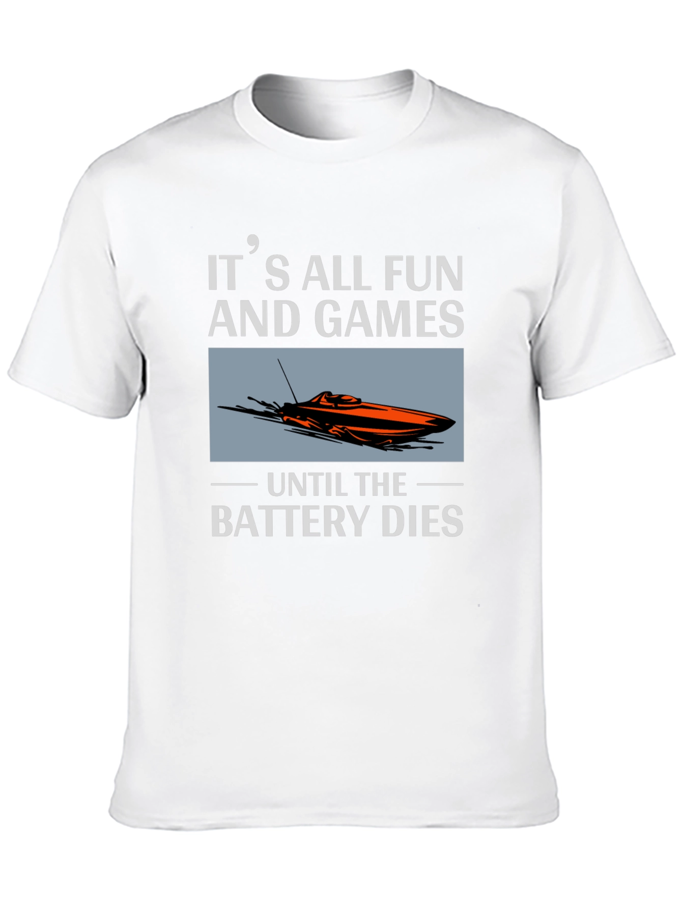 Black It's All Fun and Games Until The Battery Dies T-Shirt view 10