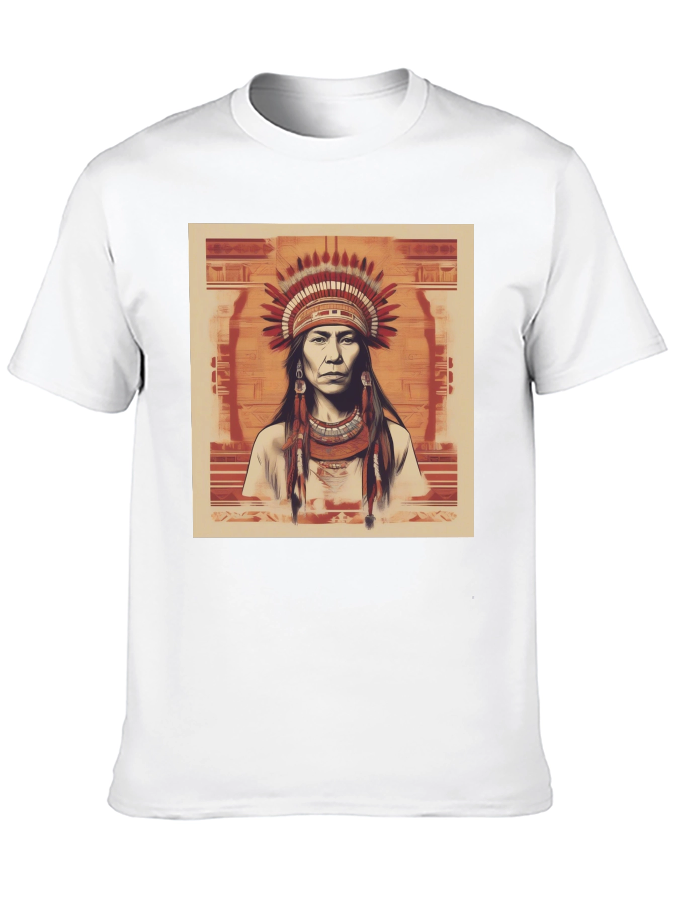 Black Native American Chief Graphic Tee - Black Cotton view 10