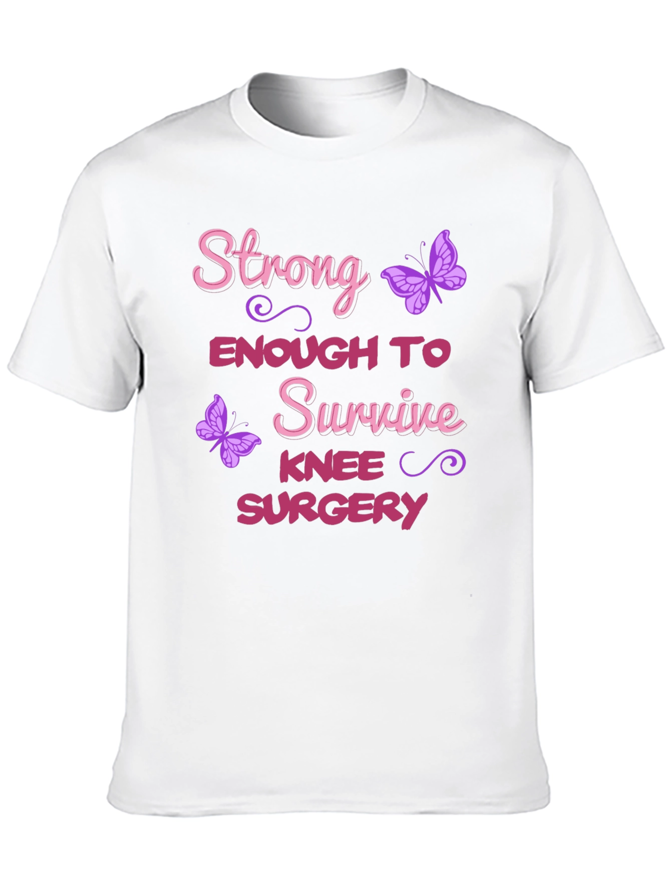 Black Strong Enough Knee Surgery T-Shirt view 10