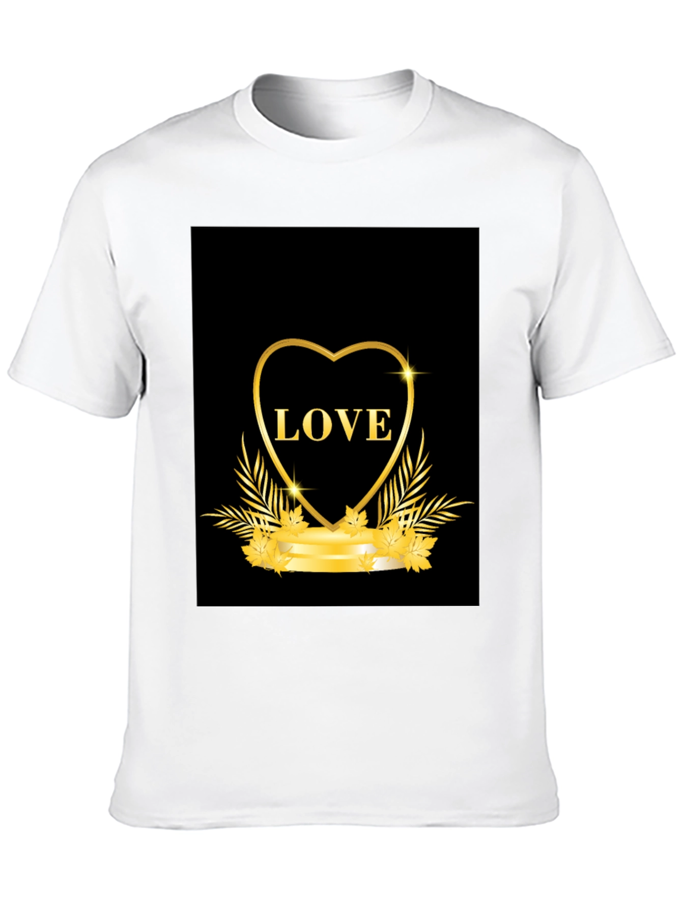 Black Love Heart Graphic Tee - Black Casual T-Shirt view 10