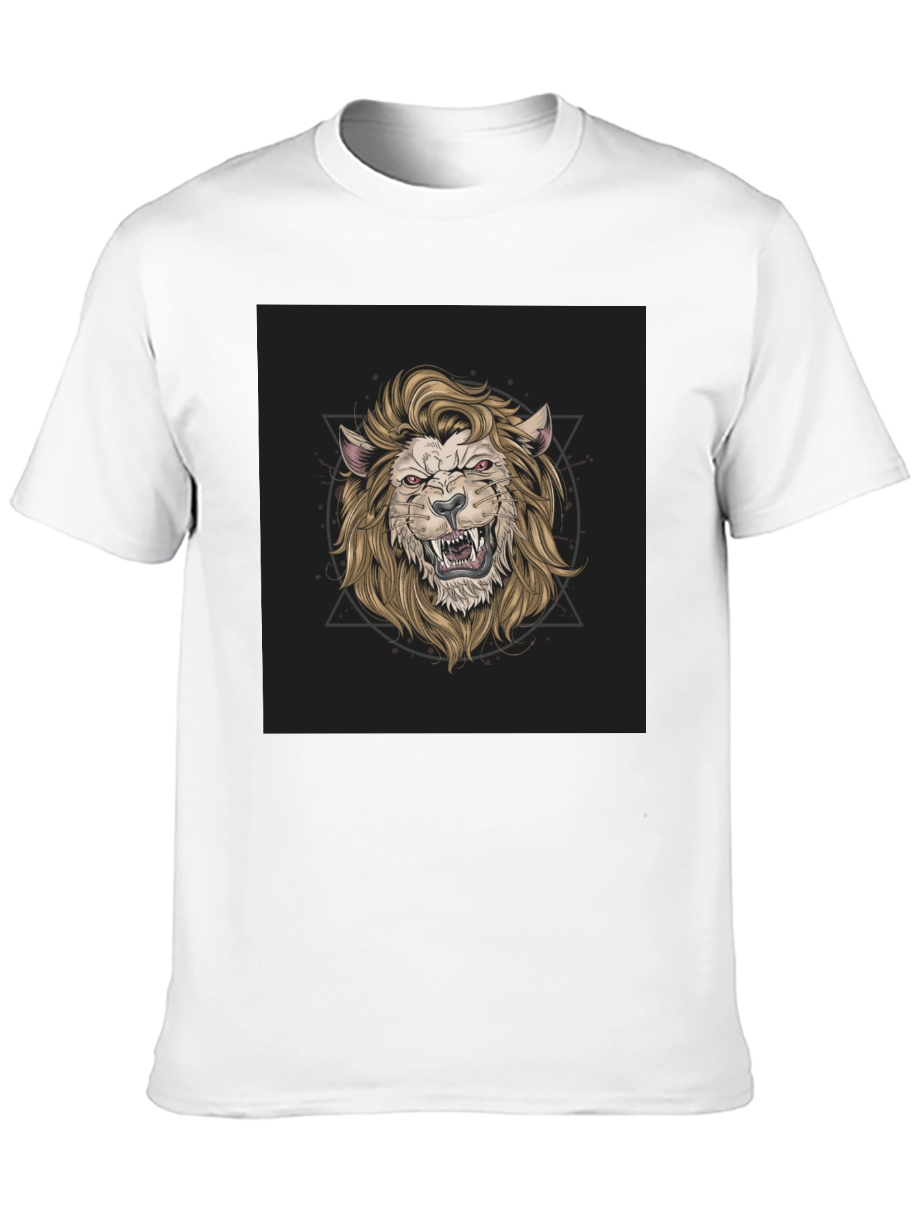 Black Lion Graphic Print Black T-Shirt view 10