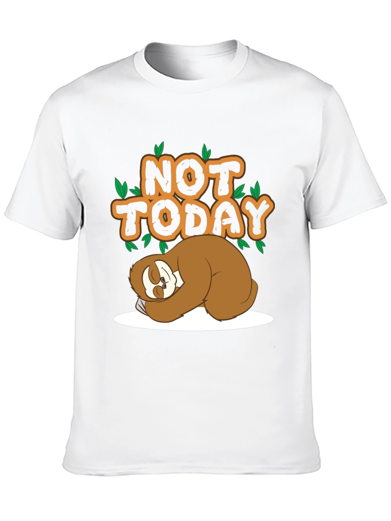 Black Funny Sloth Not Today Black T-Shirt view 10