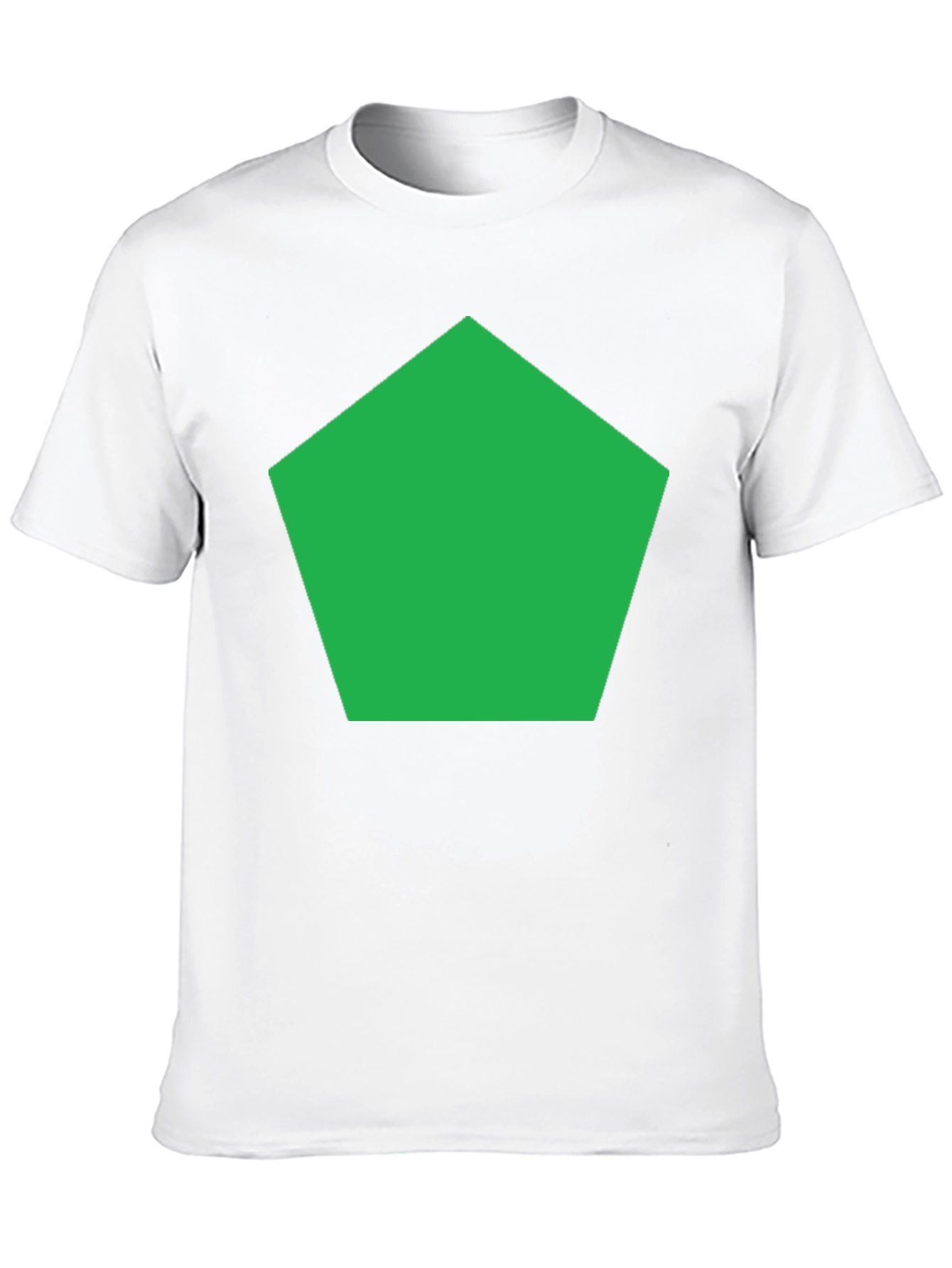Black Modern Geometric Tee - Green Pentagon Design view 10
