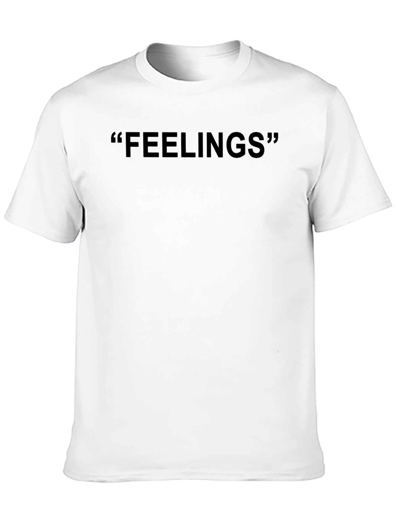 Black Men's "Feelings" Graphic Black T-Shirt view 10