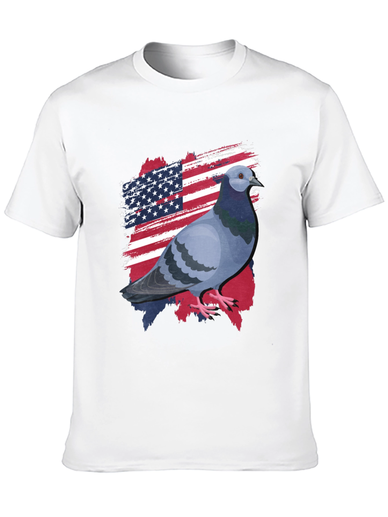 Black Patriotic Pigeon Graphic Tee - American Flag Bird T-Shirt view 10