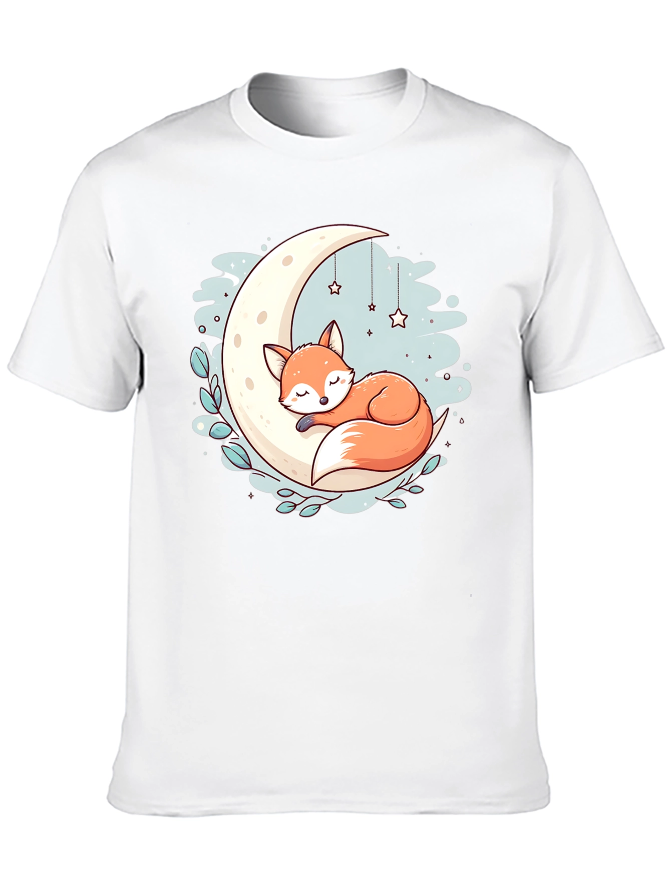 Black Dreamy Fox Moon T-Shirt view 10