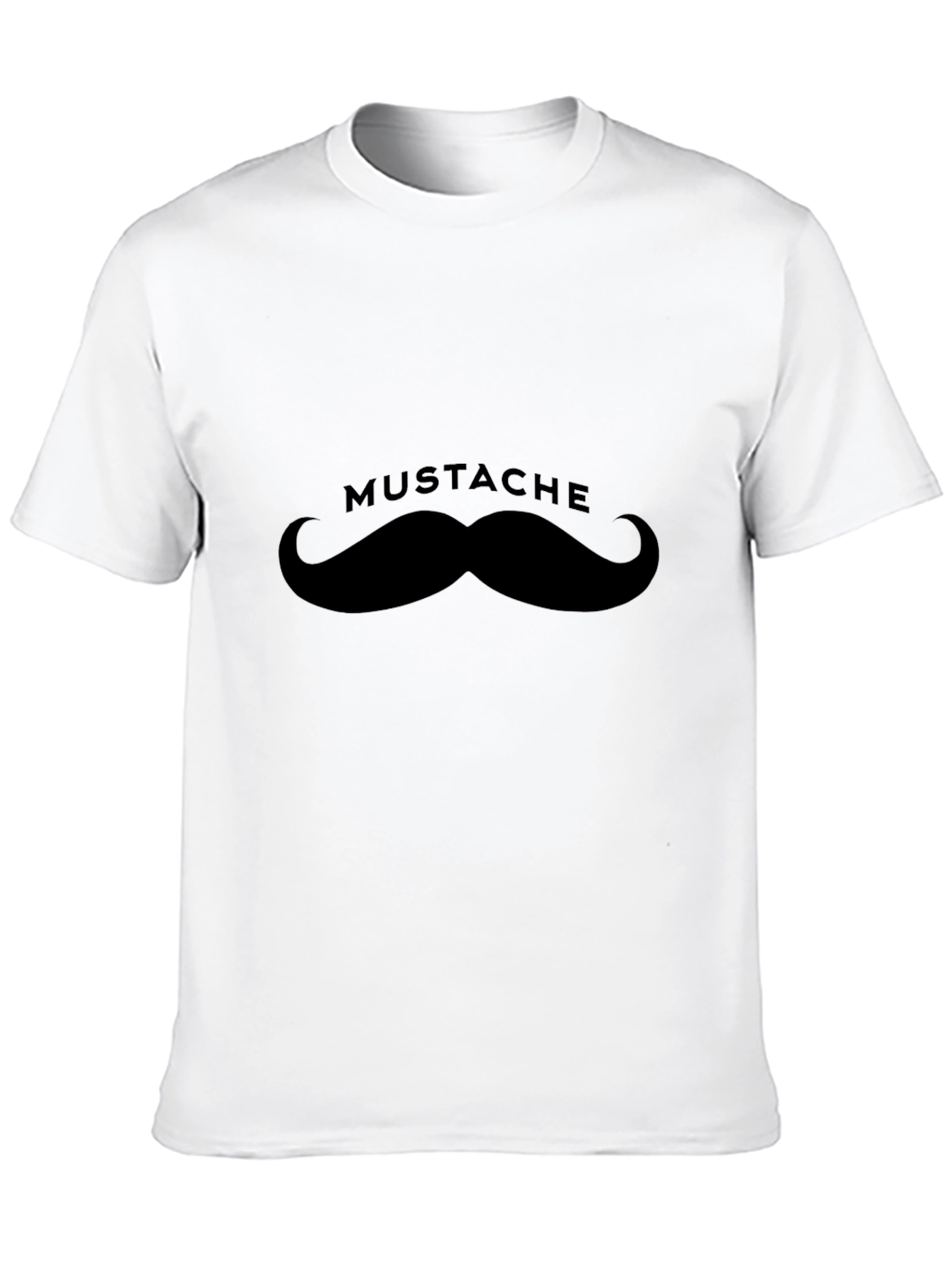 Black Mustache Graphic Tee - Classic Crew Neck T-Shirt view 10