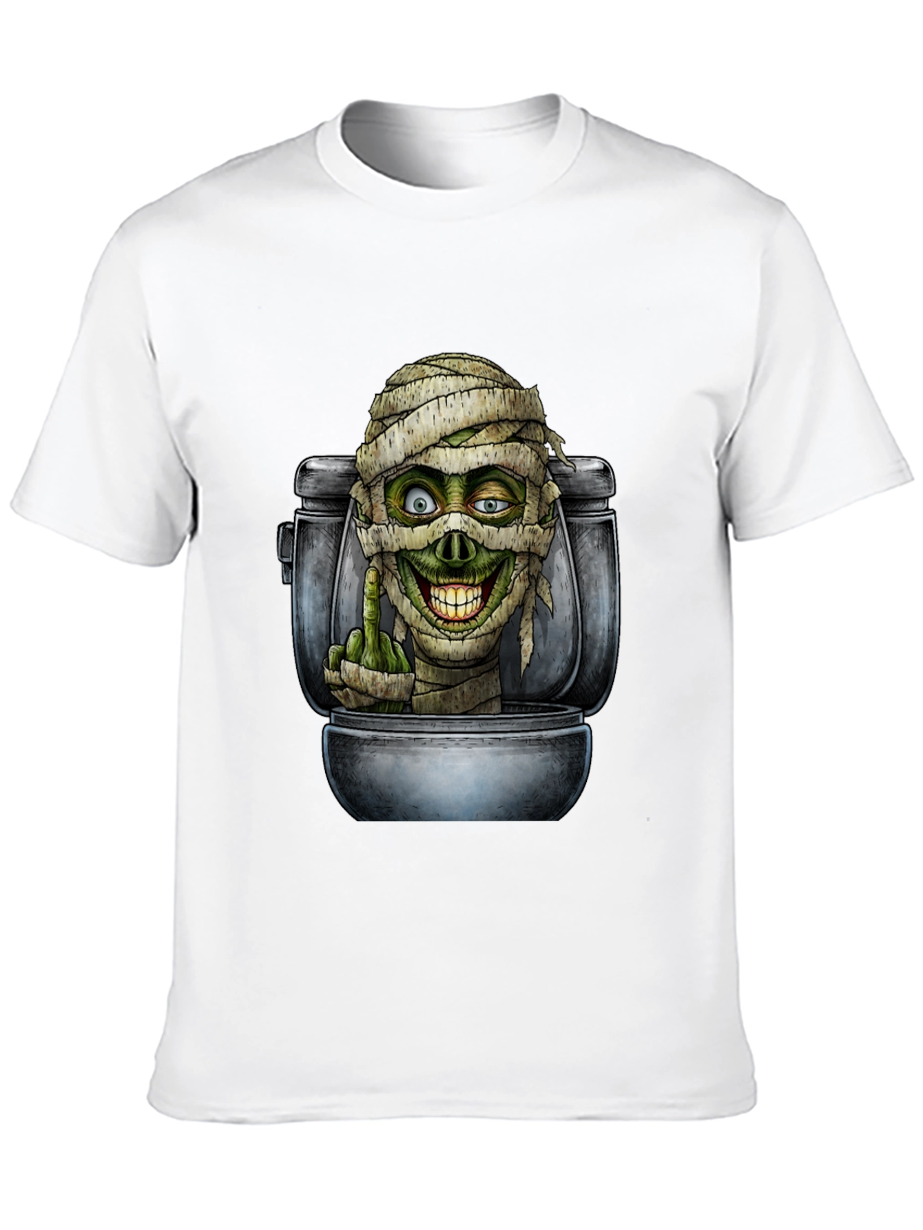Black Toilet Mummy Graphic T-Shirt view 10