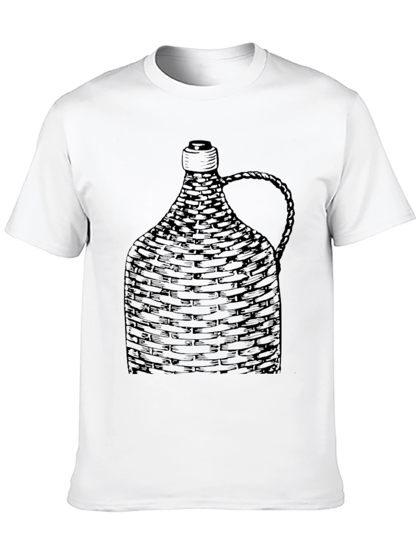 Black Woven Bottle Design Black T-Shirt view 10