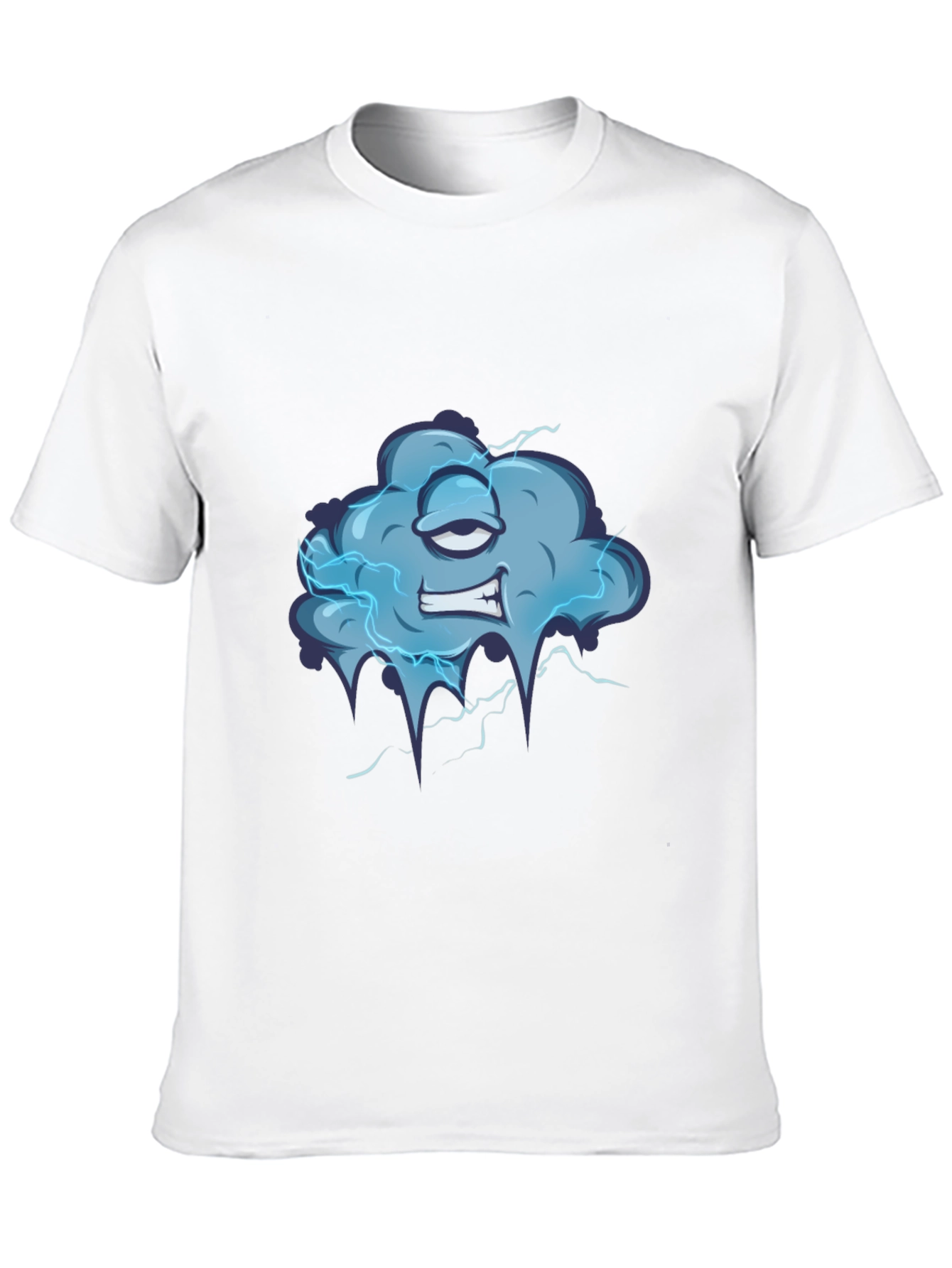 Black Cartoon Cloud Graphic Tee - Men's Black T-Shirt view 10