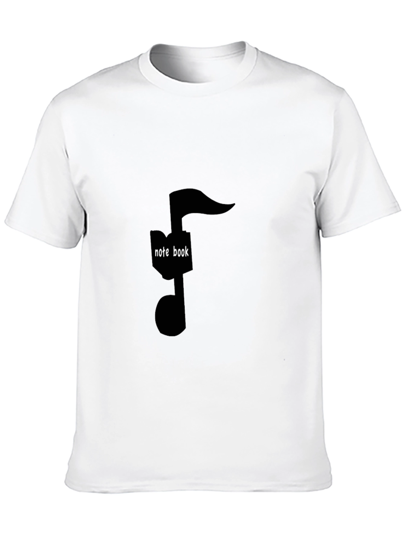 Black Musical Note 'Notebook' Graphic Tee - Stylish Black T-Shirt view 10