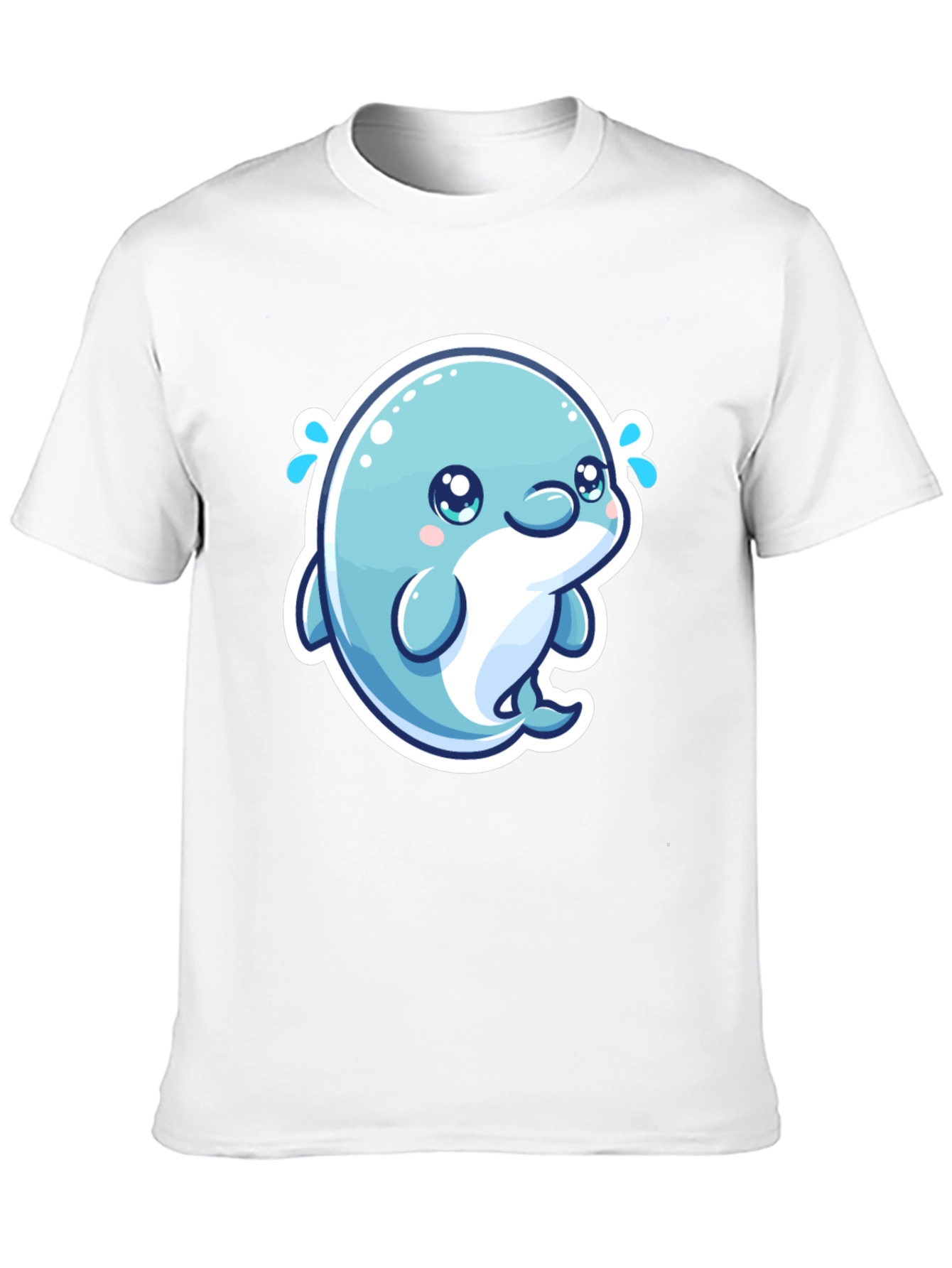 Cute Dolphin Graphic Tee - Soft Cotton Black T-Shirt - 10