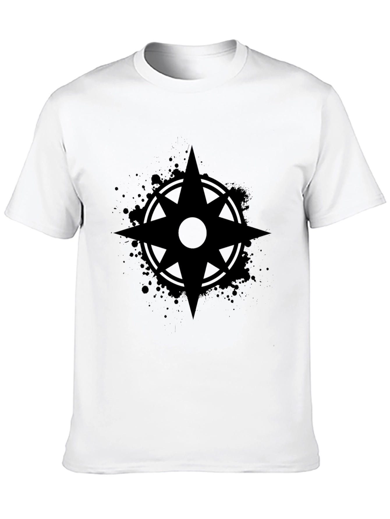 Black Dark Compass Rose Graphic Tee - Stylish Men's T-Shirt view 10