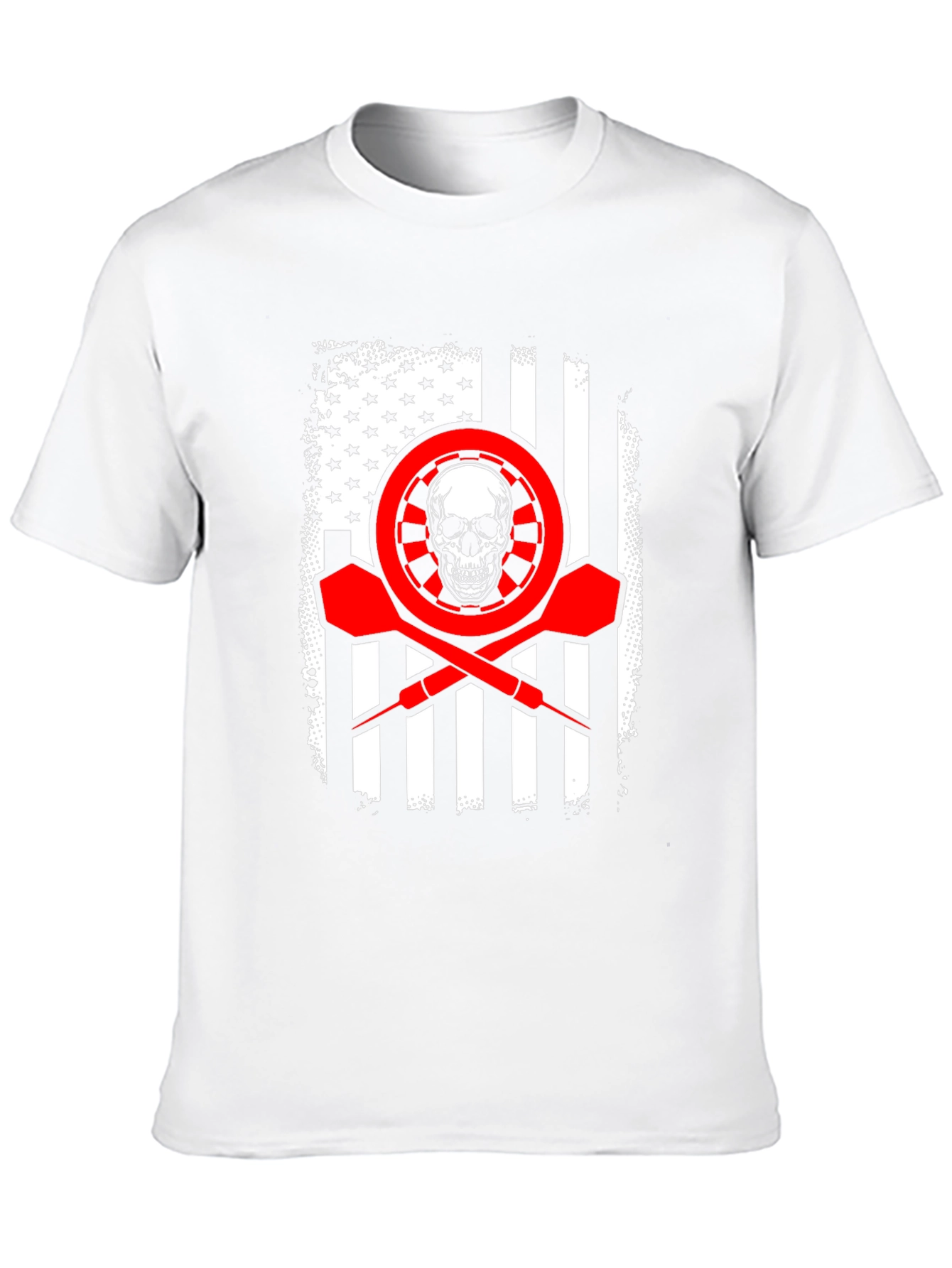 Black Darts Skull Flag T-Shirt - Patriotic Dart Player Tee view 10