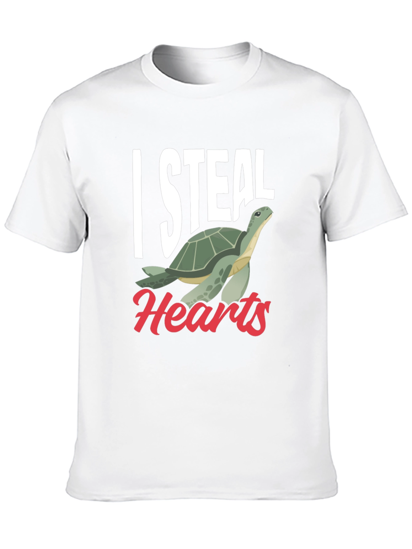 Black I Steal Hearts Turtle Graphic Black T-Shirt view 10