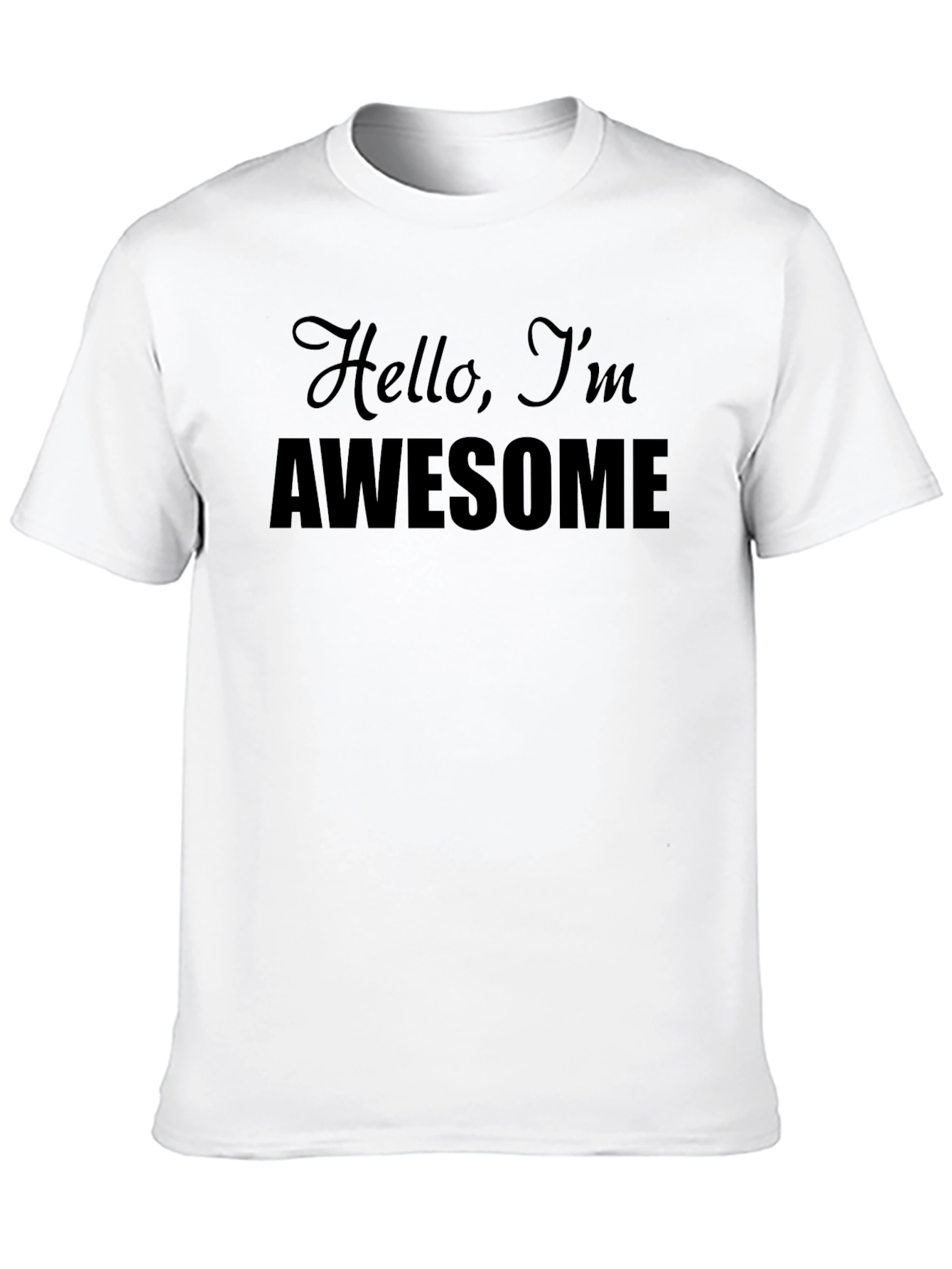 Black Hello, I'm Awesome Black Graphic Tee view 10